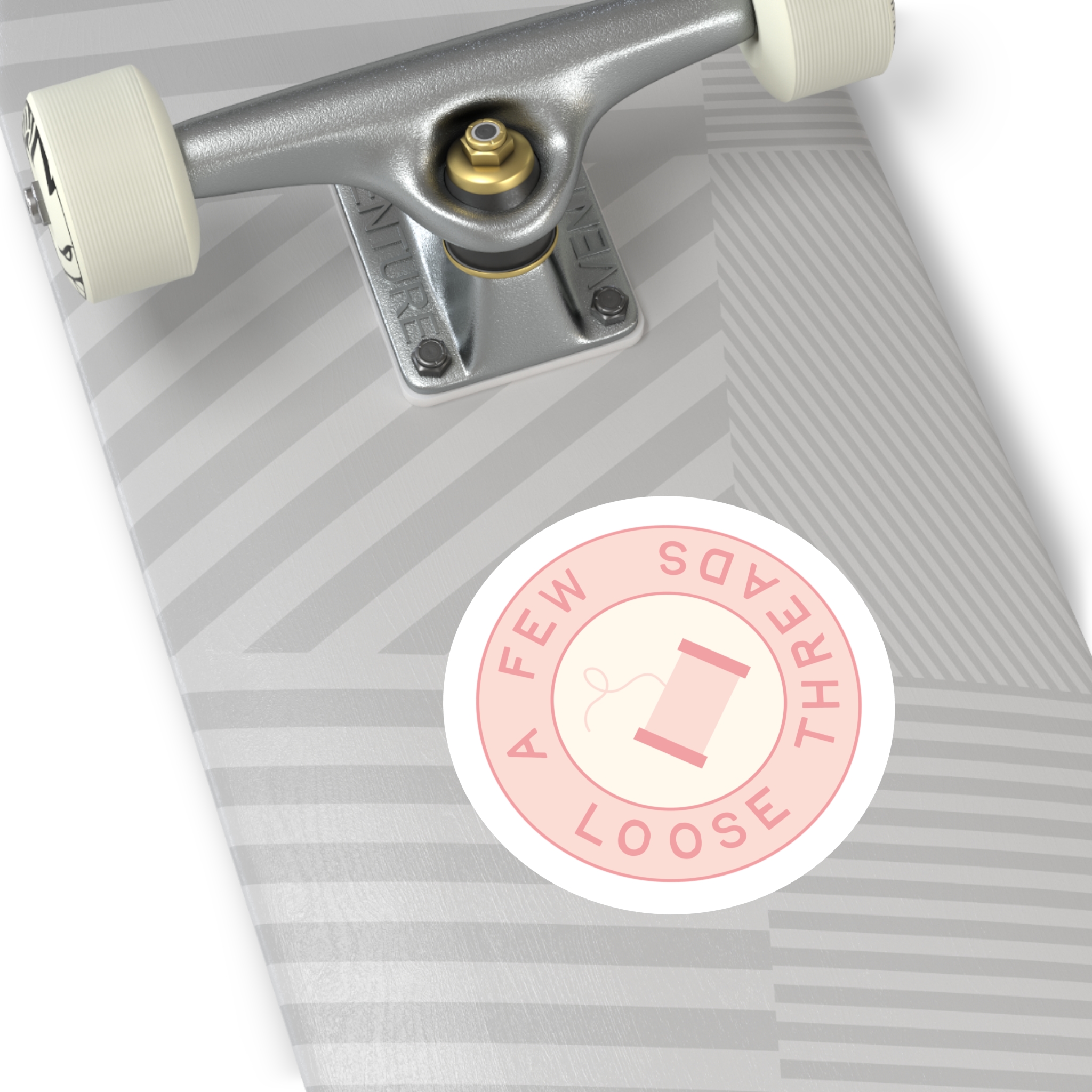 Pink A Few Loose Threads Round Sticker - Image 7