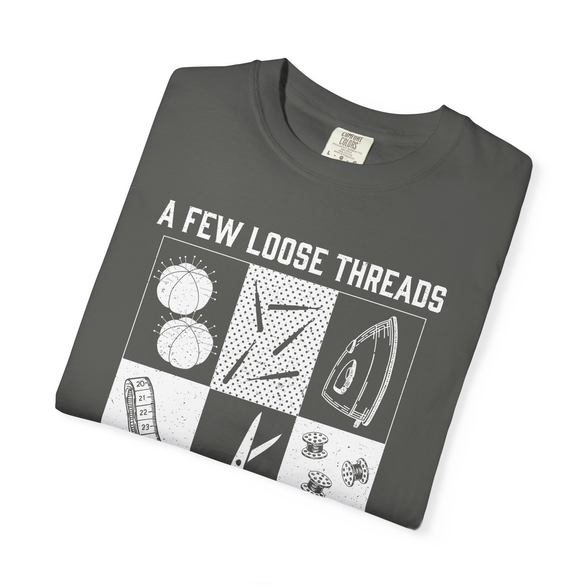 Grunge Sewing Icons T-Shirt - Image 11