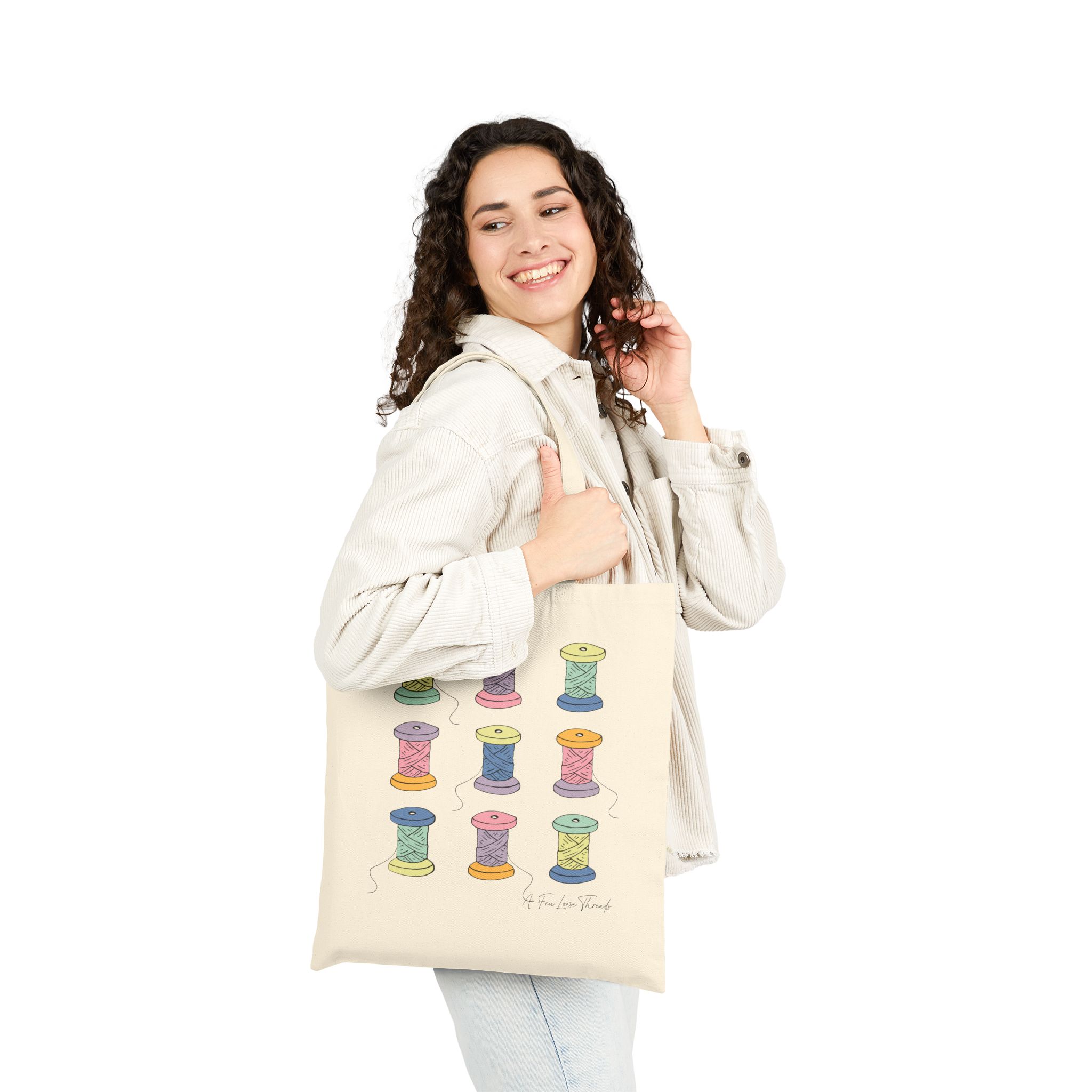 Colorful Spools Cotton Canvas Tote - Image 3