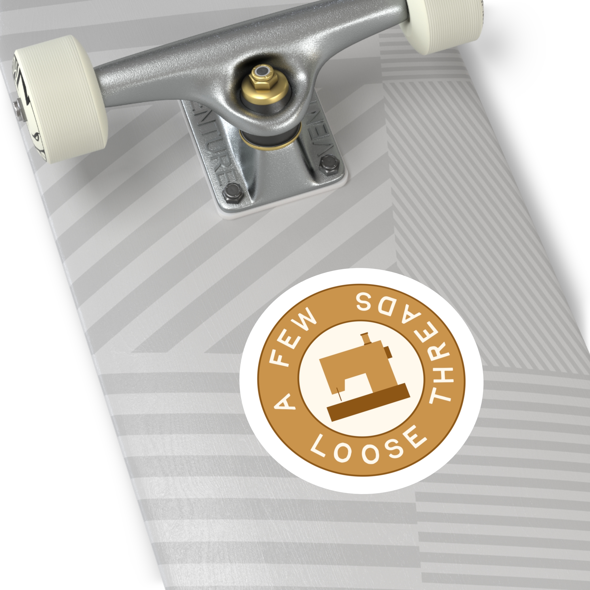 Golden A Few Loose Threads Round Sticker - Image 7