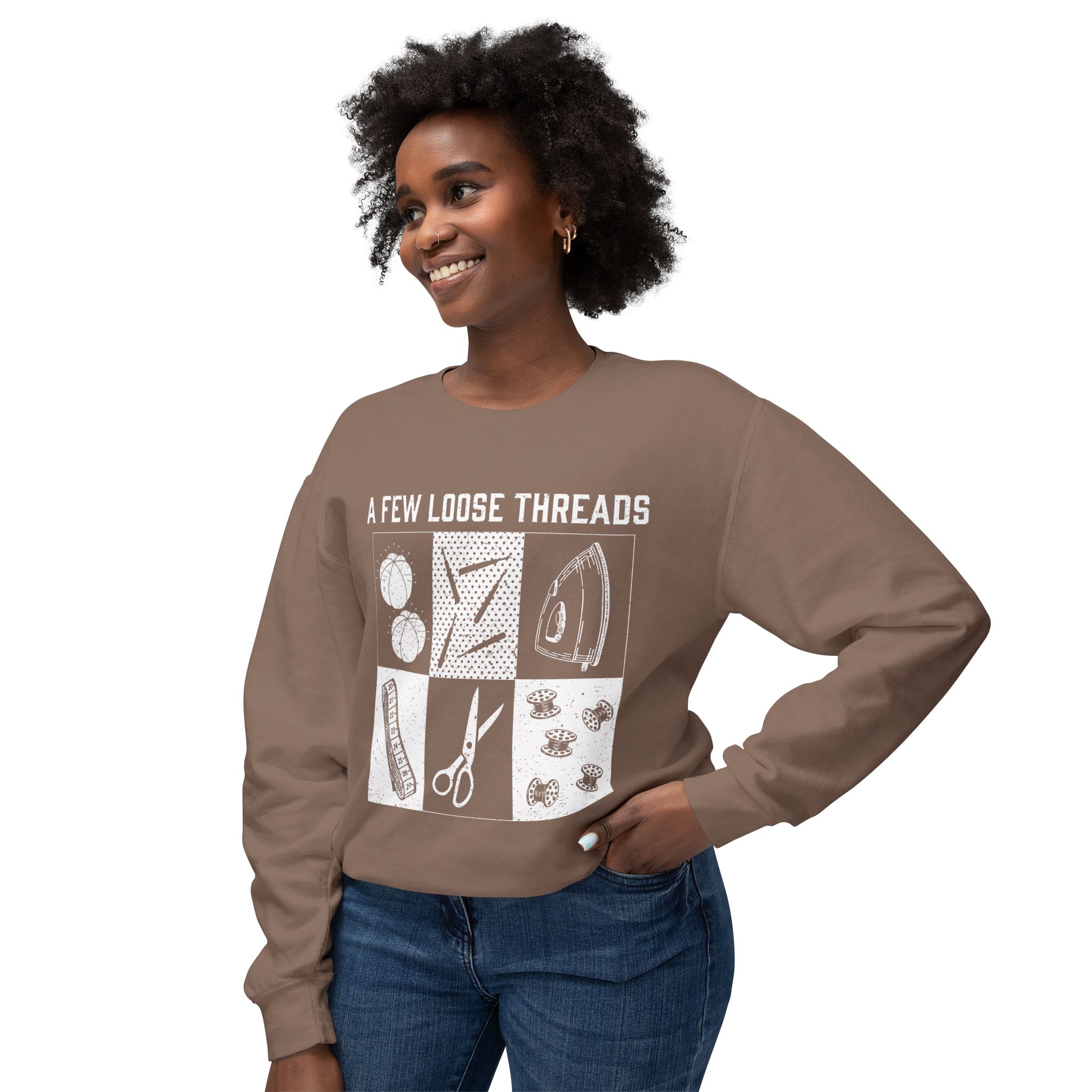Grunge Sewing Icons Crewneck Sweatshirt - Image 3