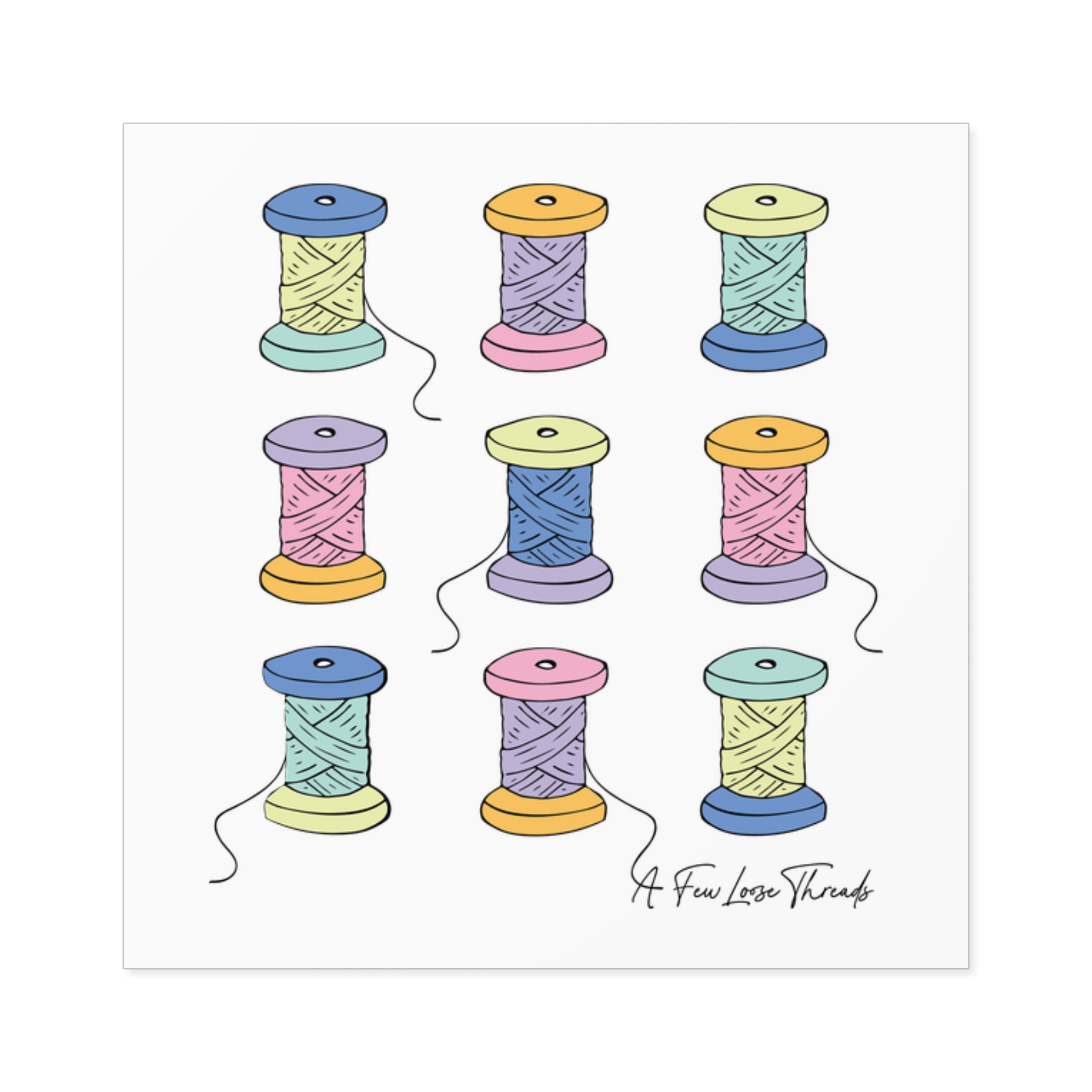Colorful Spools Square Sticker - Image 4