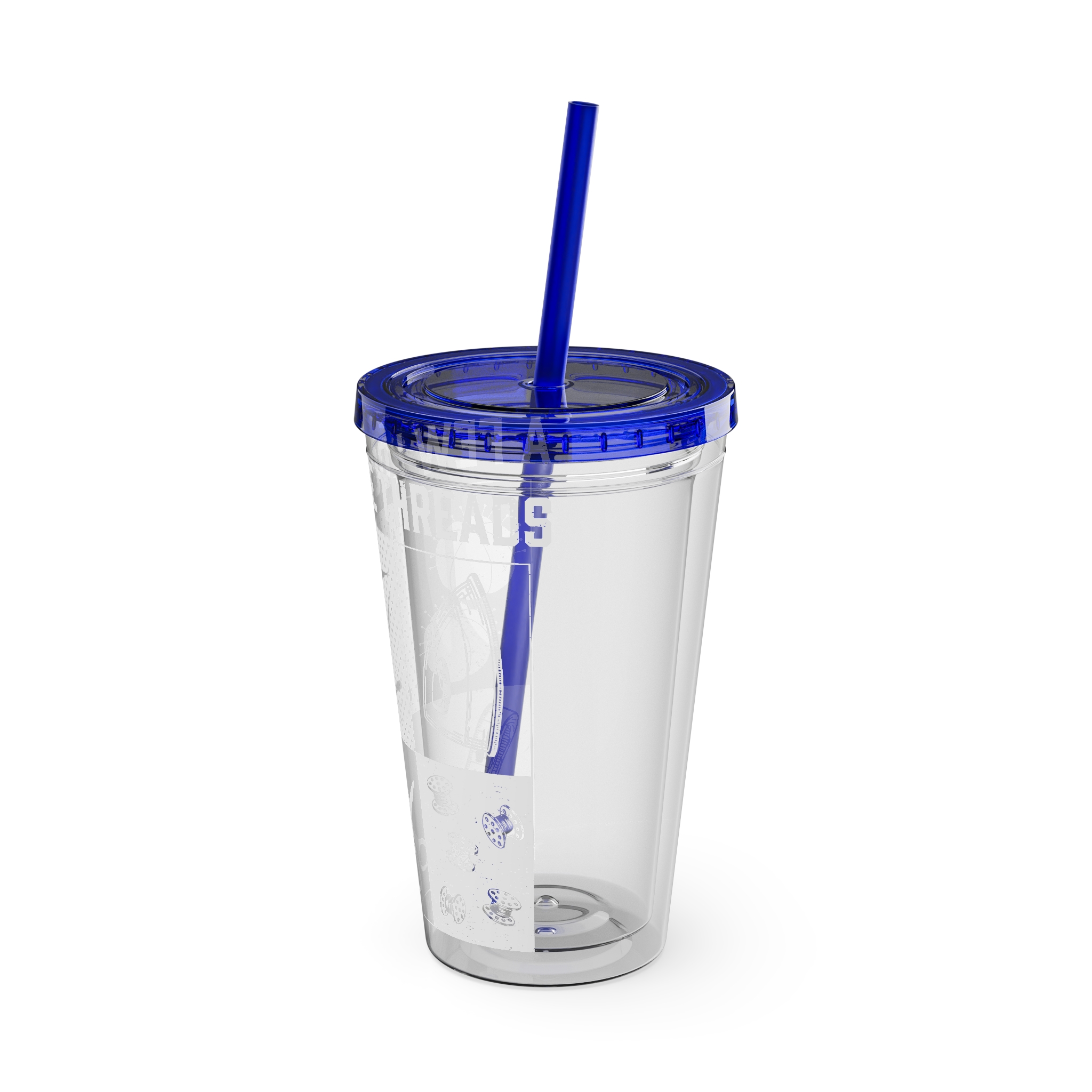 Grunge Sewing Icon Tumbler, 16oz - Image 39