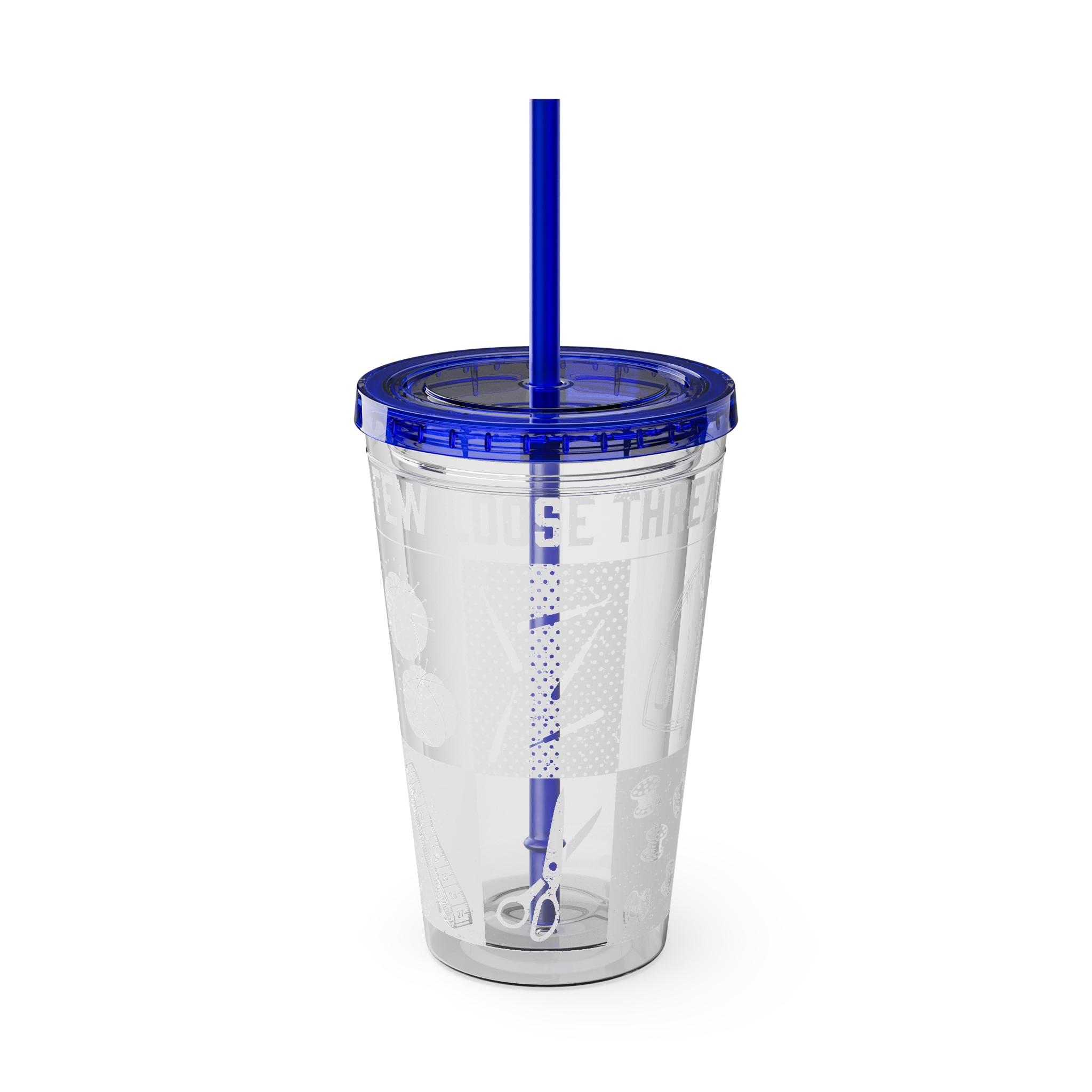 Grunge Sewing Icon Tumbler, 16oz - Image 36