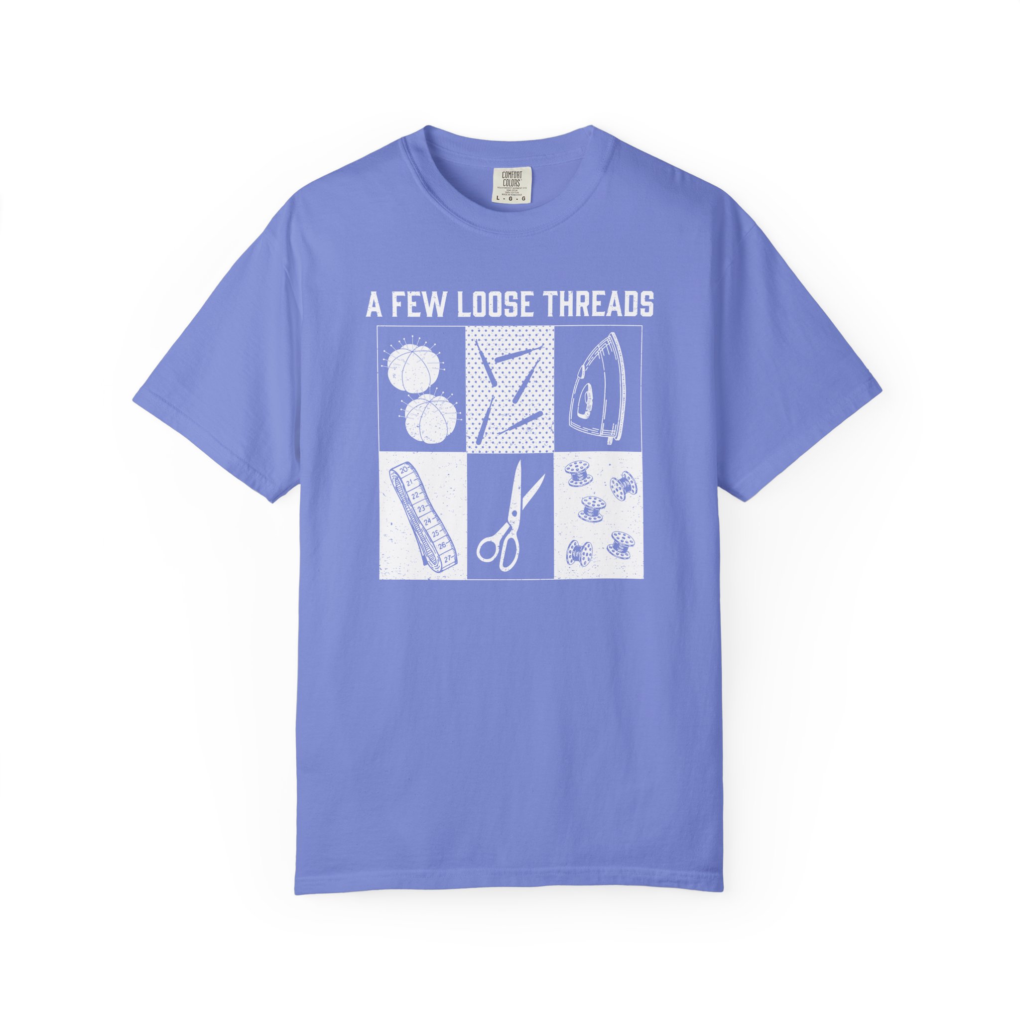 Grunge Sewing Icons T-Shirt - Image 21
