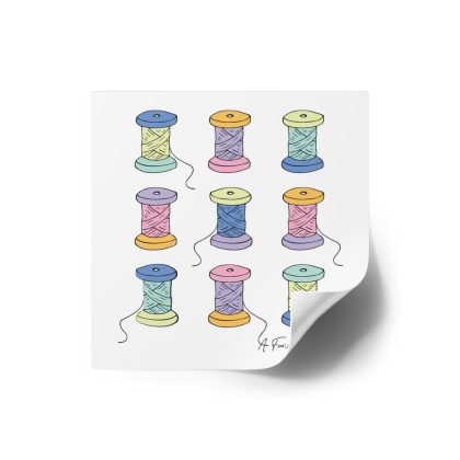 Colorful Spools Square Sticker
