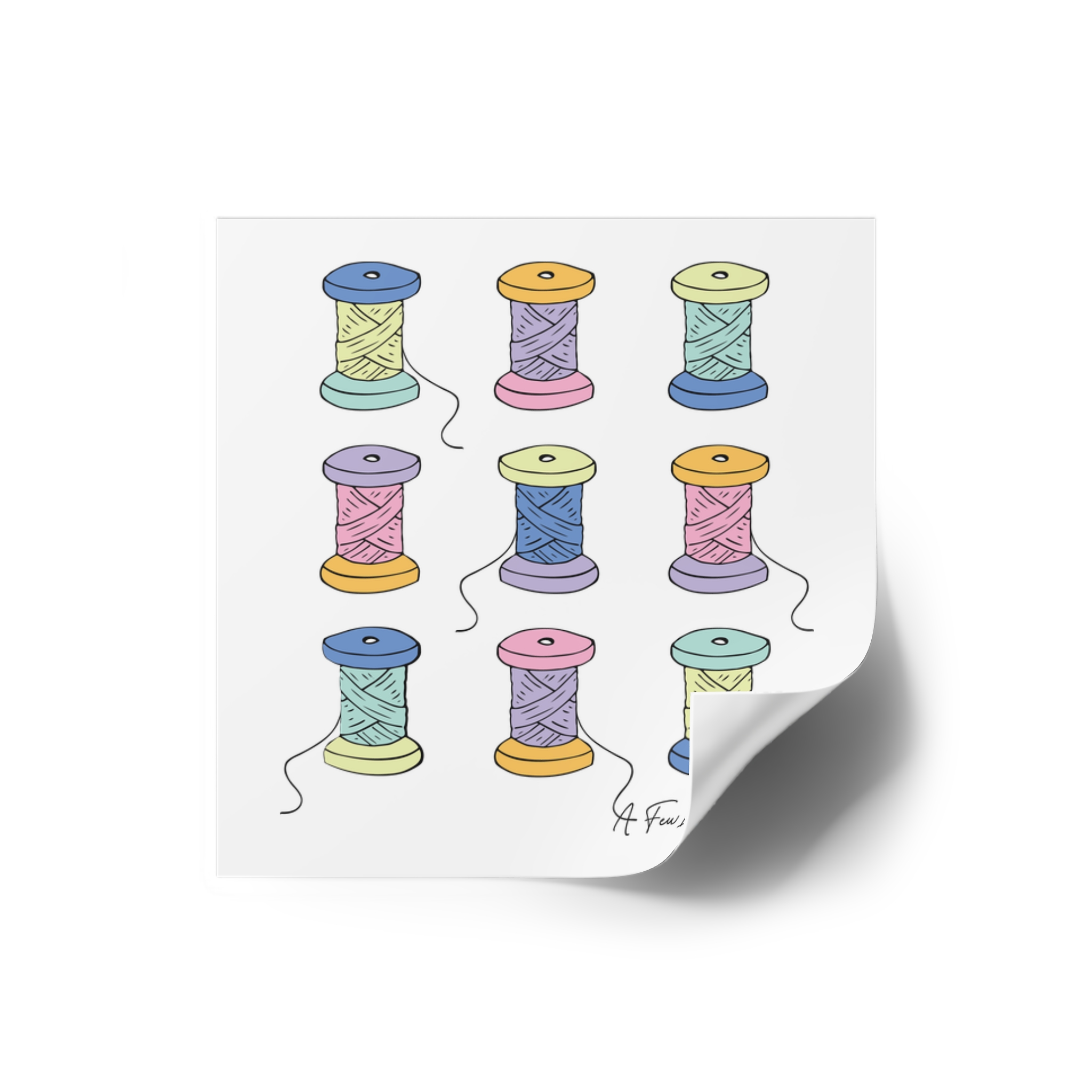 Colorful Spools Square Sticker
