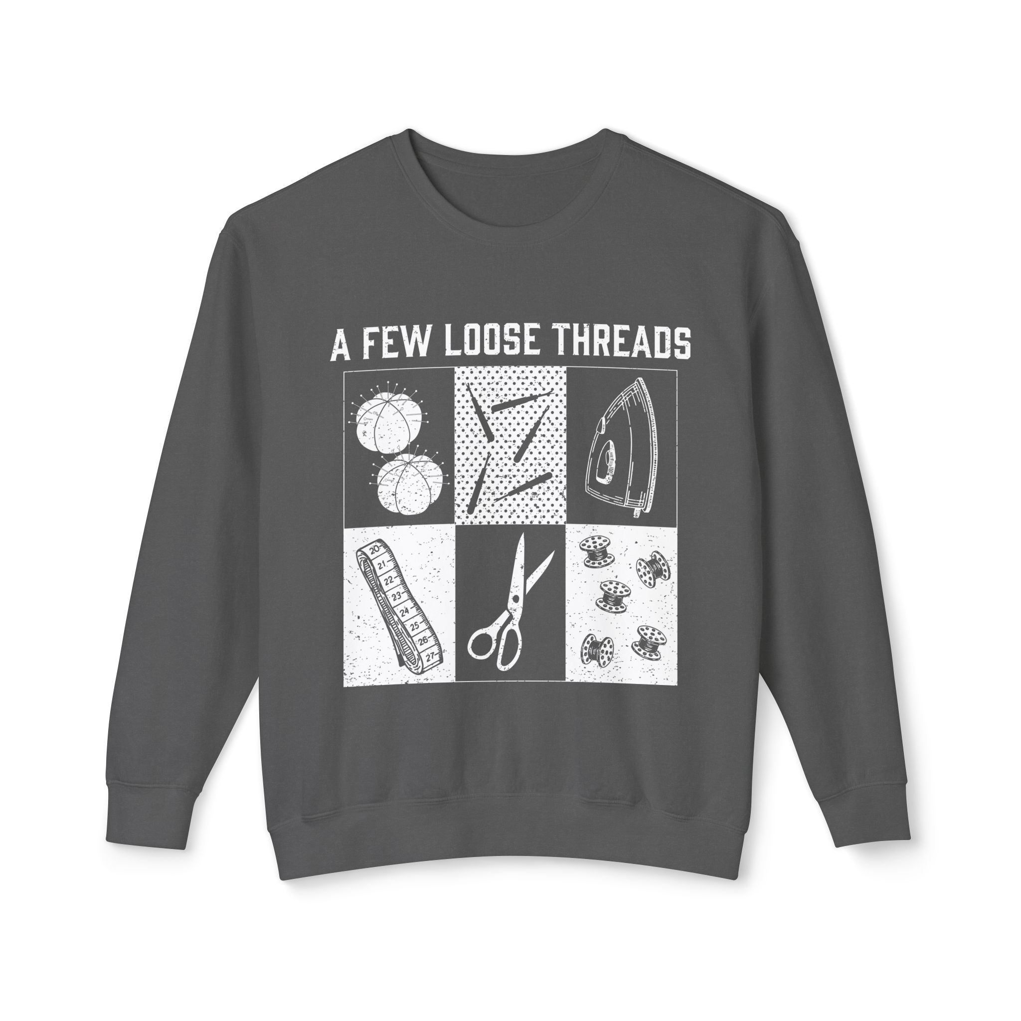 Grunge Sewing Icons Crewneck Sweatshirt - Image 15