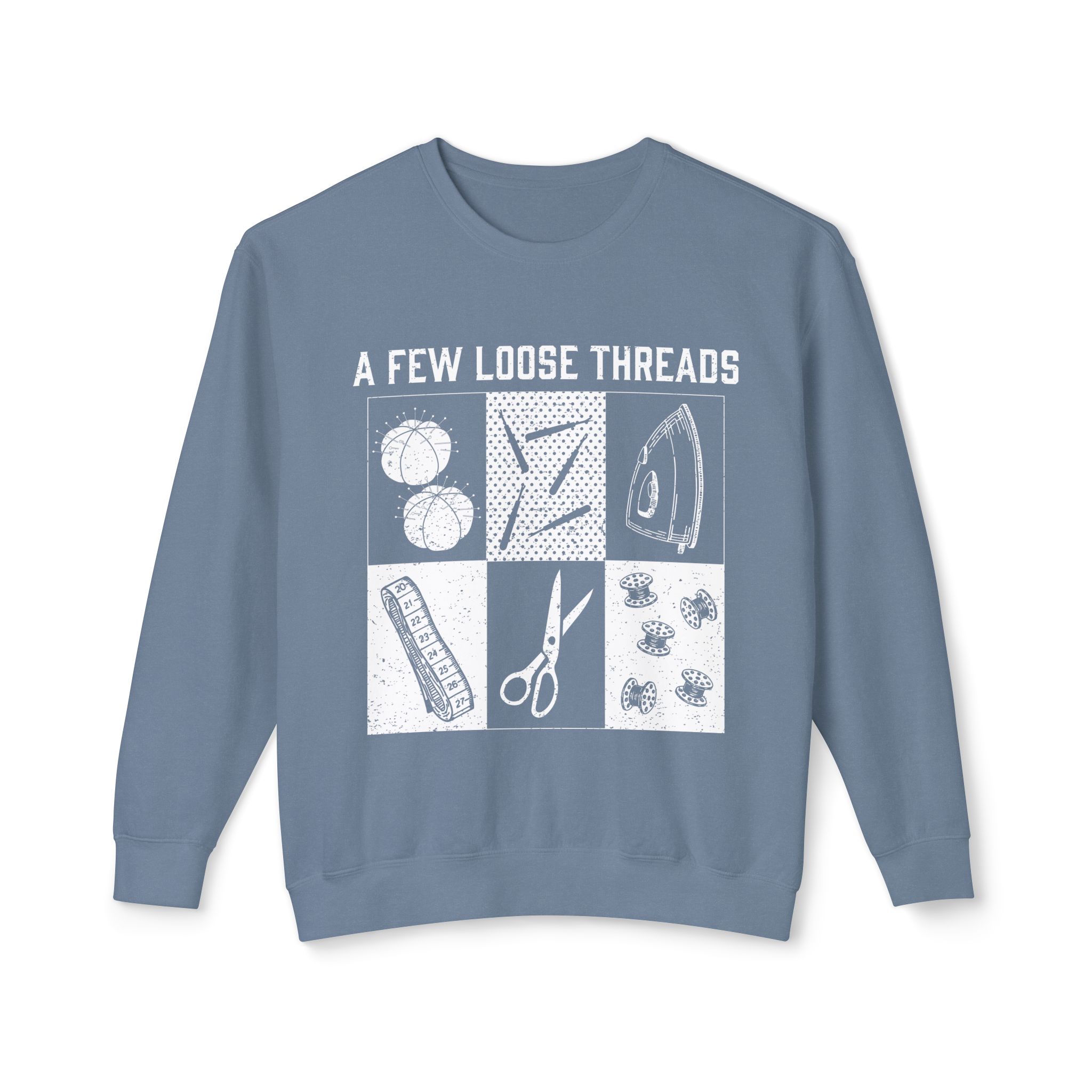 Grunge Sewing Icons Crewneck Sweatshirt - Image 5