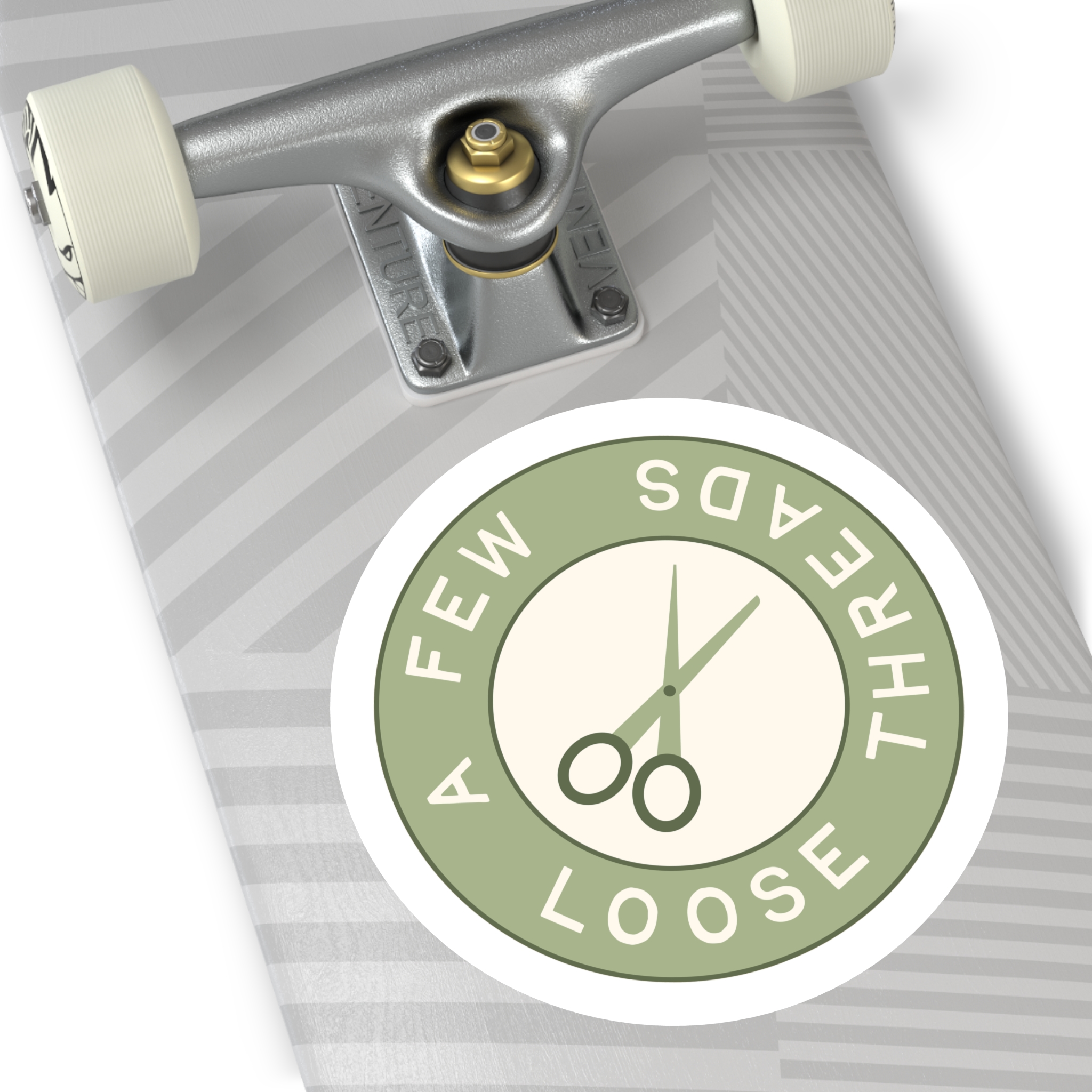 Green A Few Loose Threads Round Sticker - Image 10