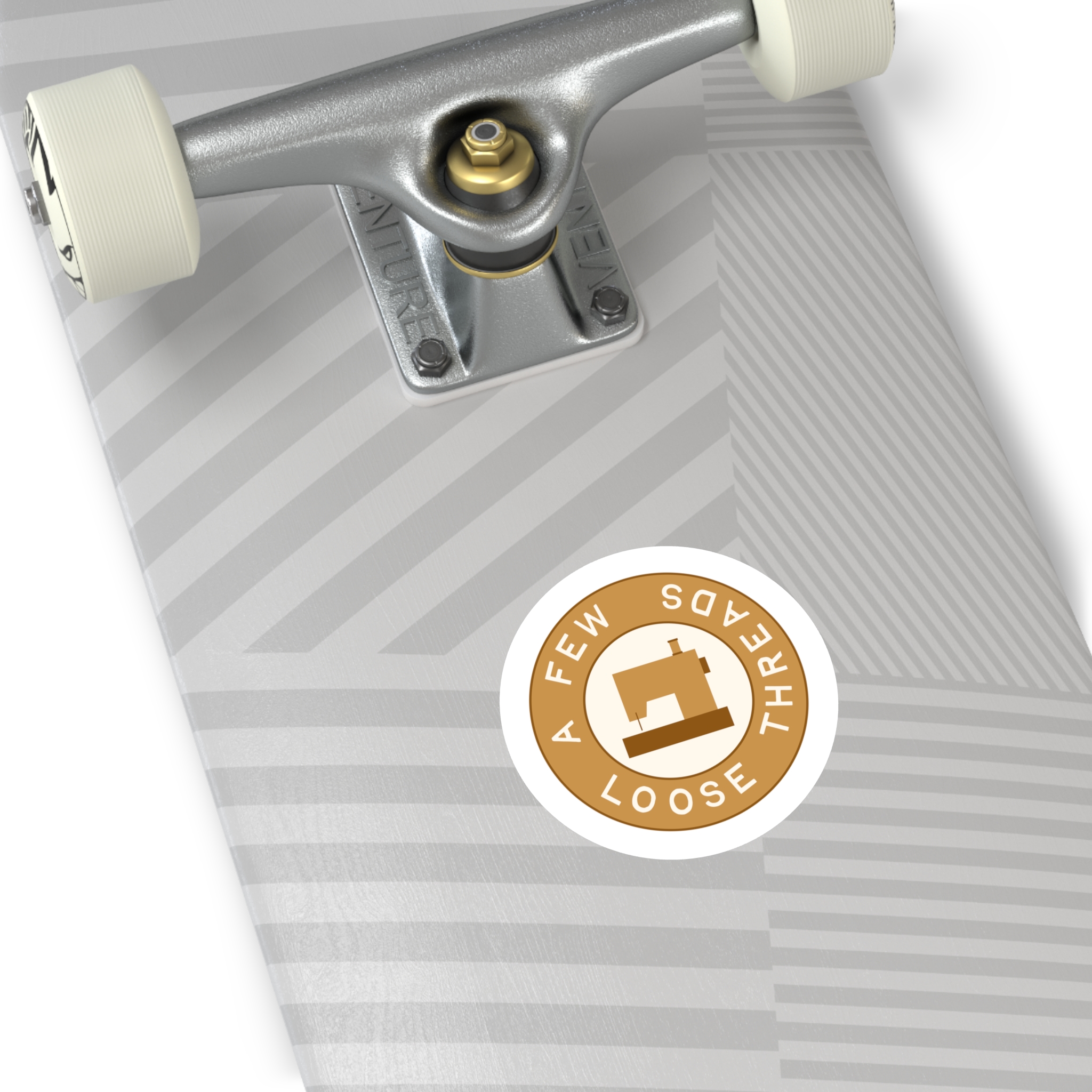 Golden A Few Loose Threads Round Sticker - Image 5