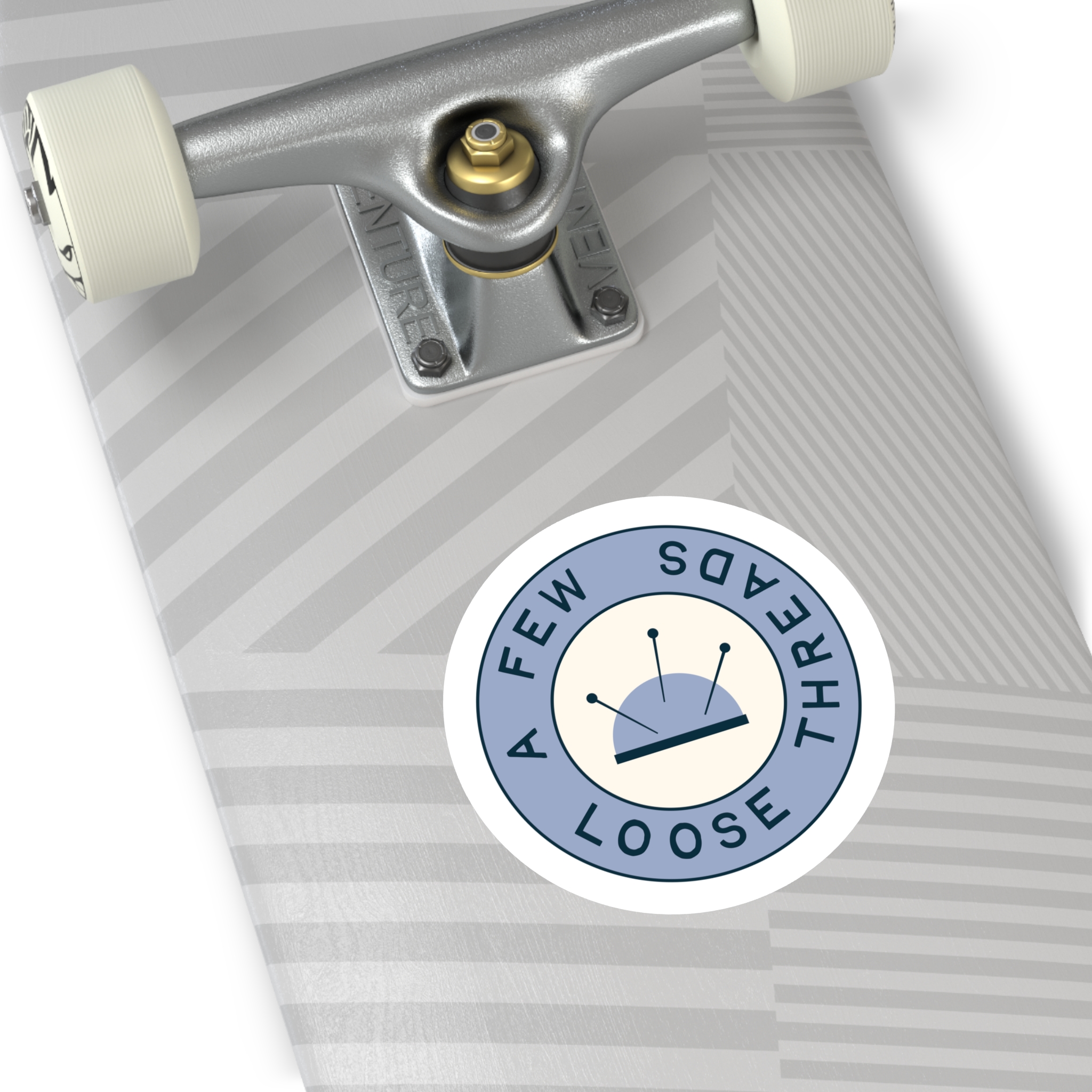 Blue A Few Loose Threads Round Sticker - Image 7