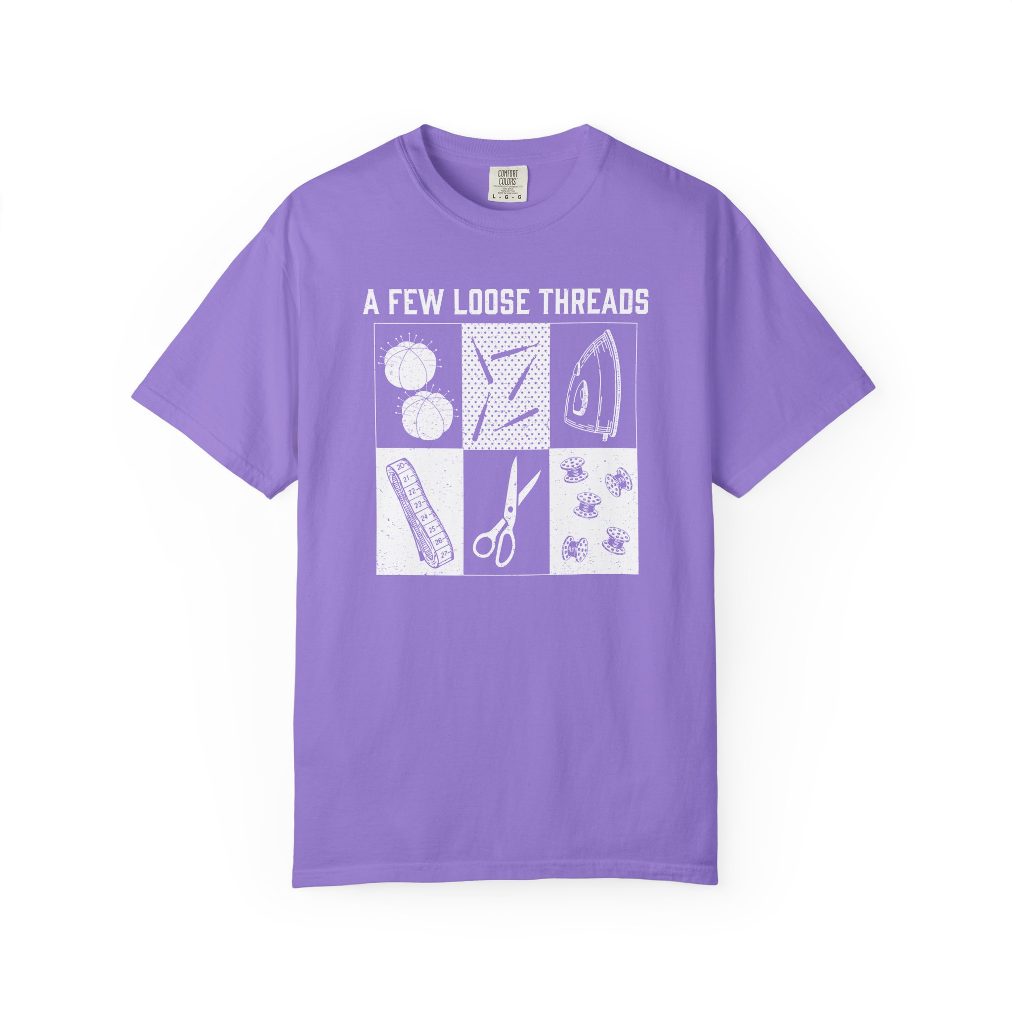Grunge Sewing Icons T-Shirt - Image 33