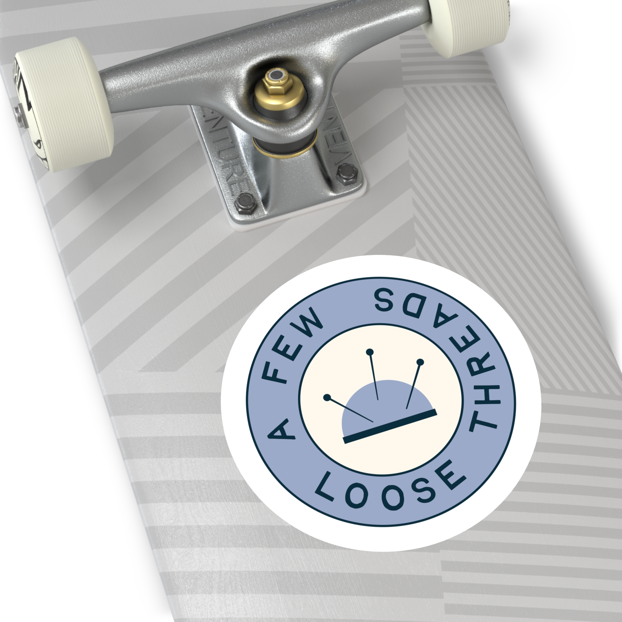 Blue A Few Loose Threads Round Sticker - Image 9