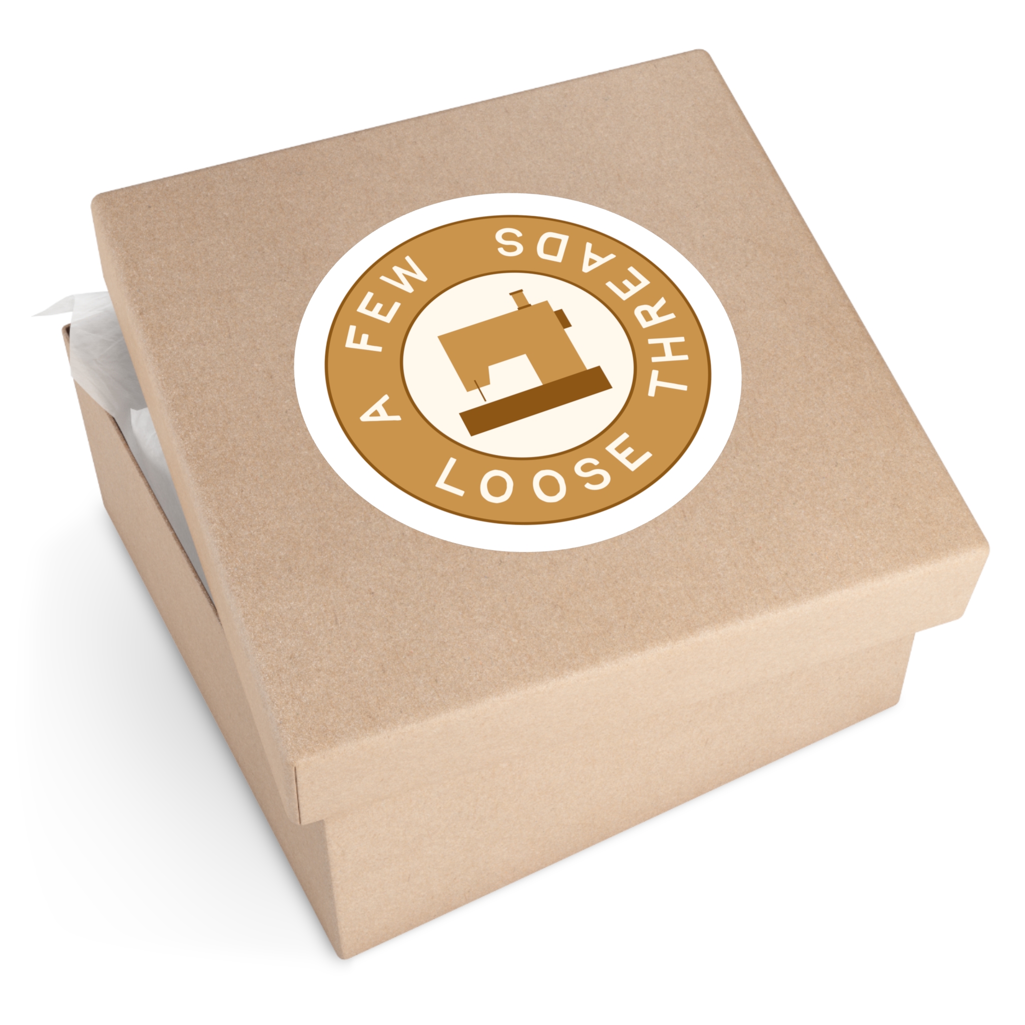 Golden A Few Loose Threads Round Sticker - Image 11