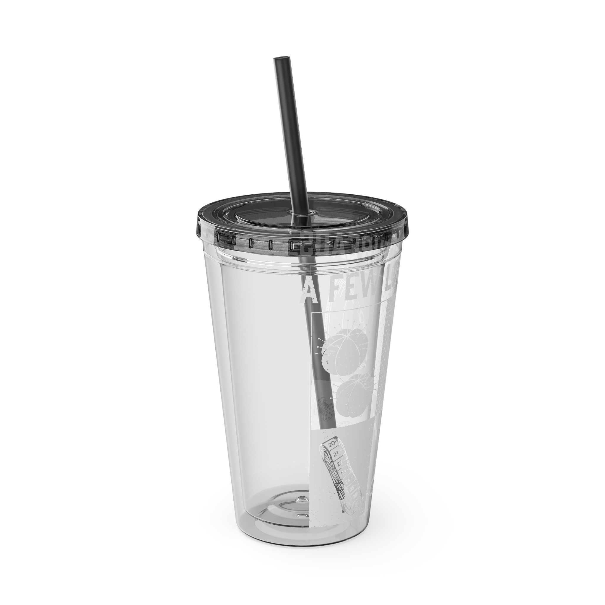 Grunge Sewing Icon Tumbler, 16oz - Image 3
