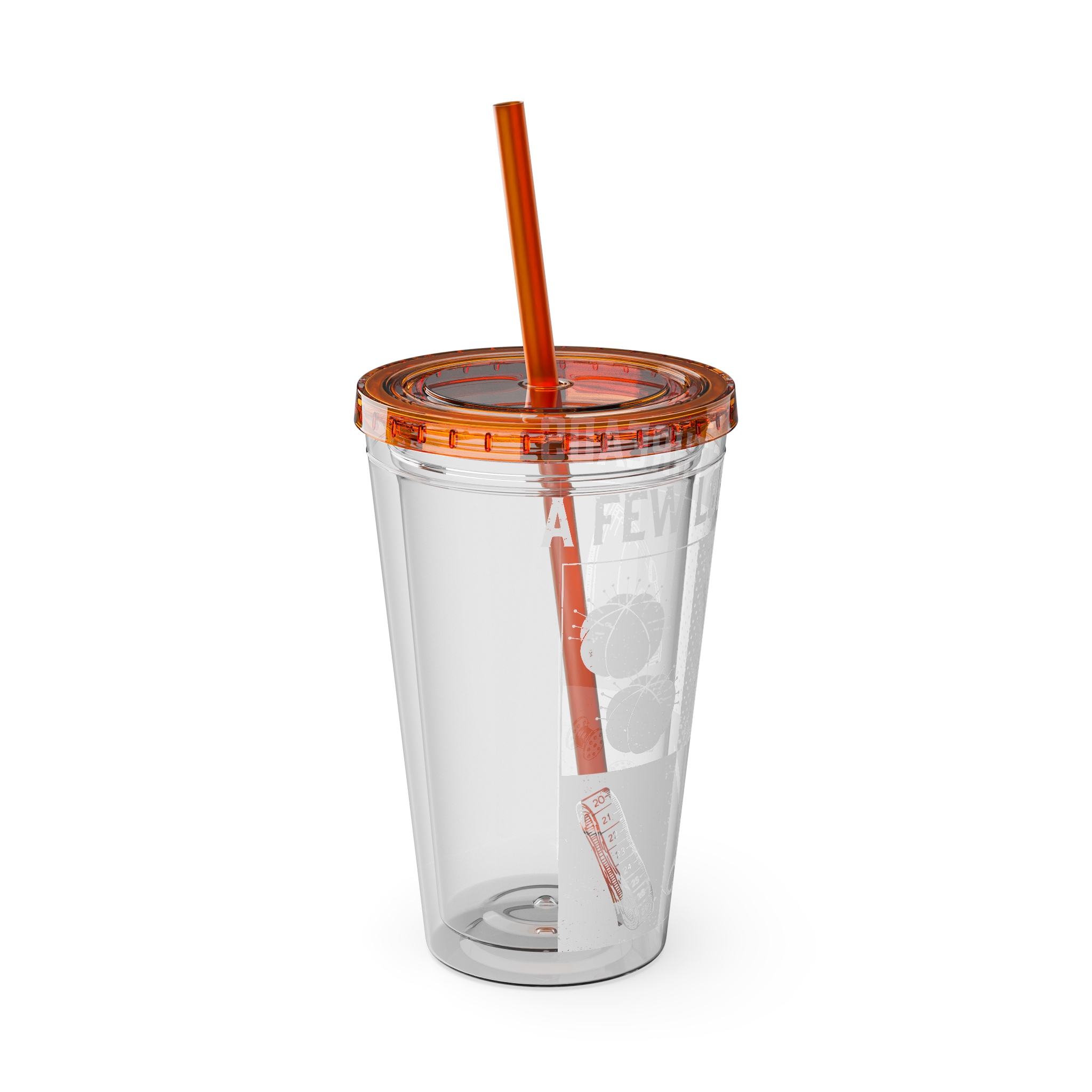 Grunge Sewing Icon Tumbler, 16oz - Image 12