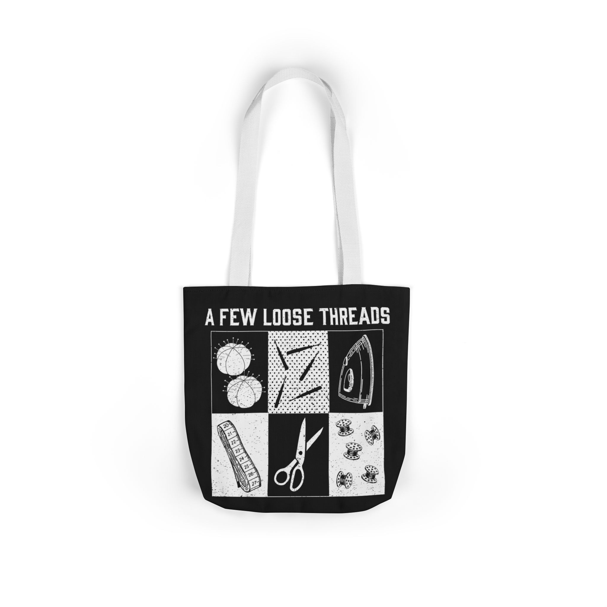 Grunge Sewing Icons Tote - Image 6