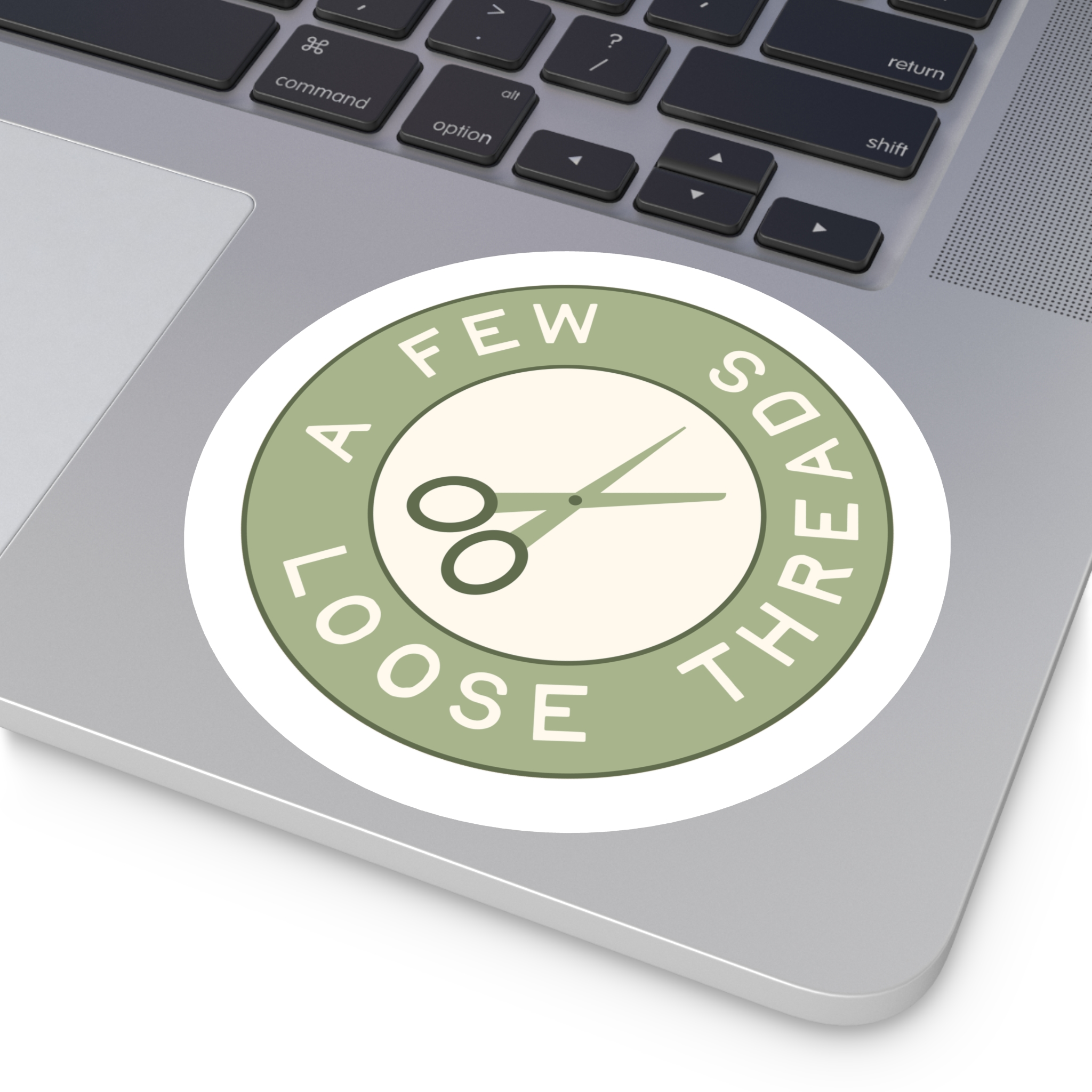Green A Few Loose Threads Round Sticker - Image 8