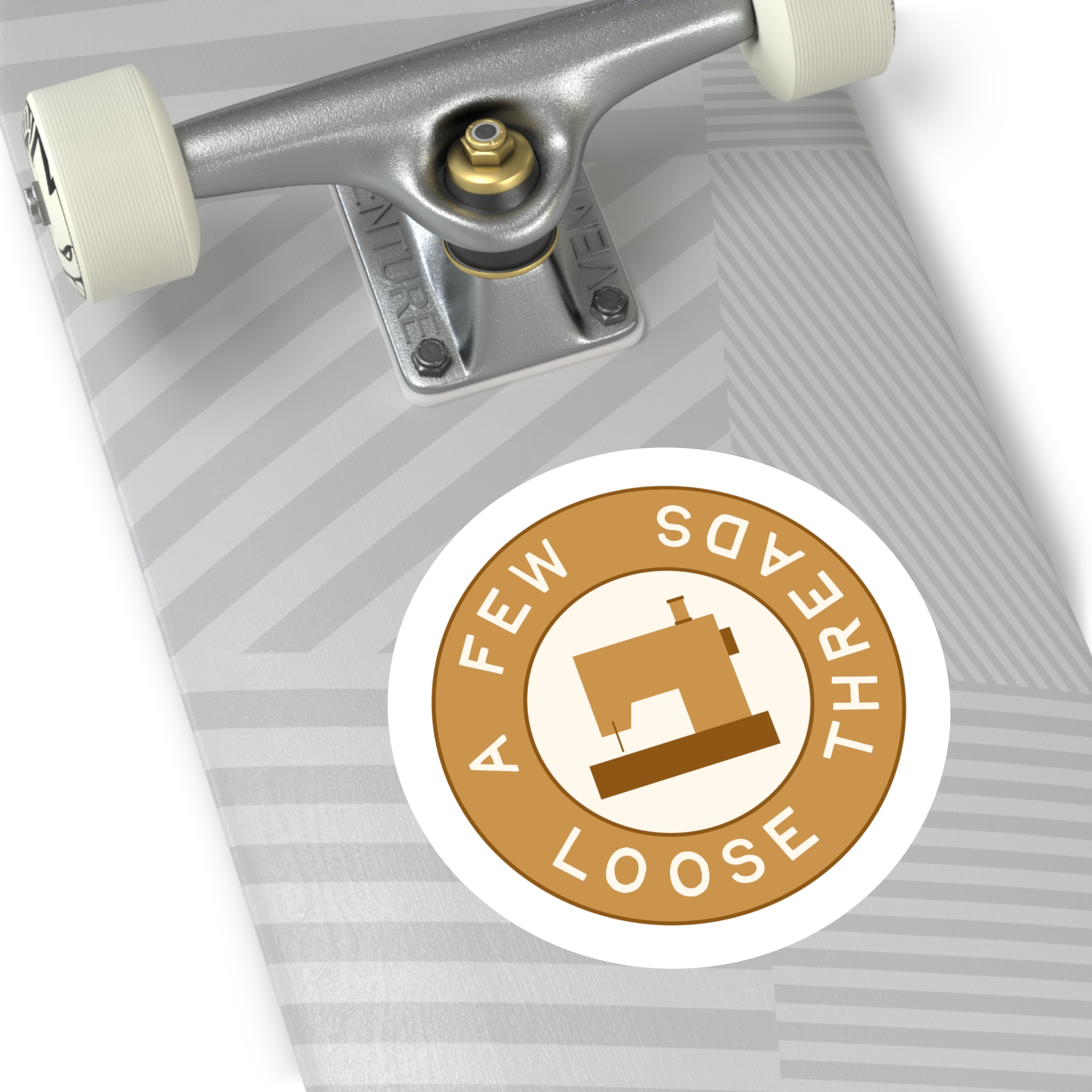 Golden A Few Loose Threads Round Sticker - Image 9