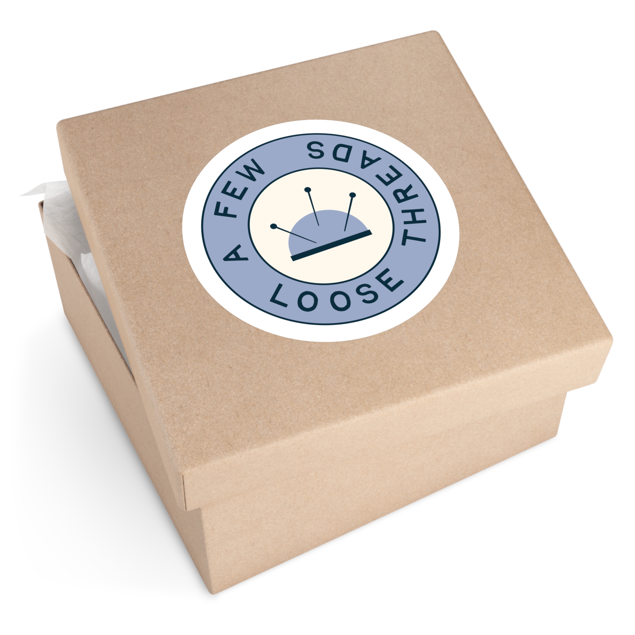 Blue A Few Loose Threads Round Sticker - Image 11