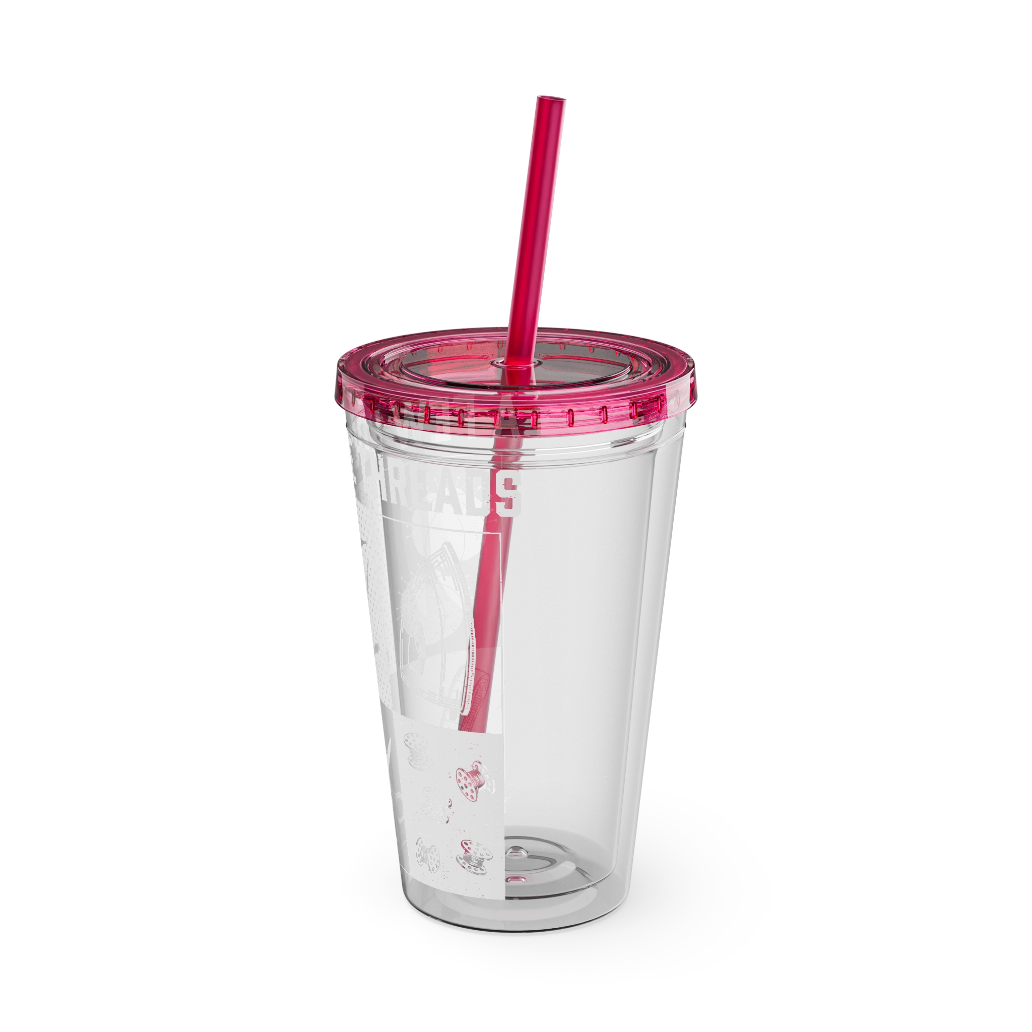 Grunge Sewing Icon Tumbler, 16oz - Image 44