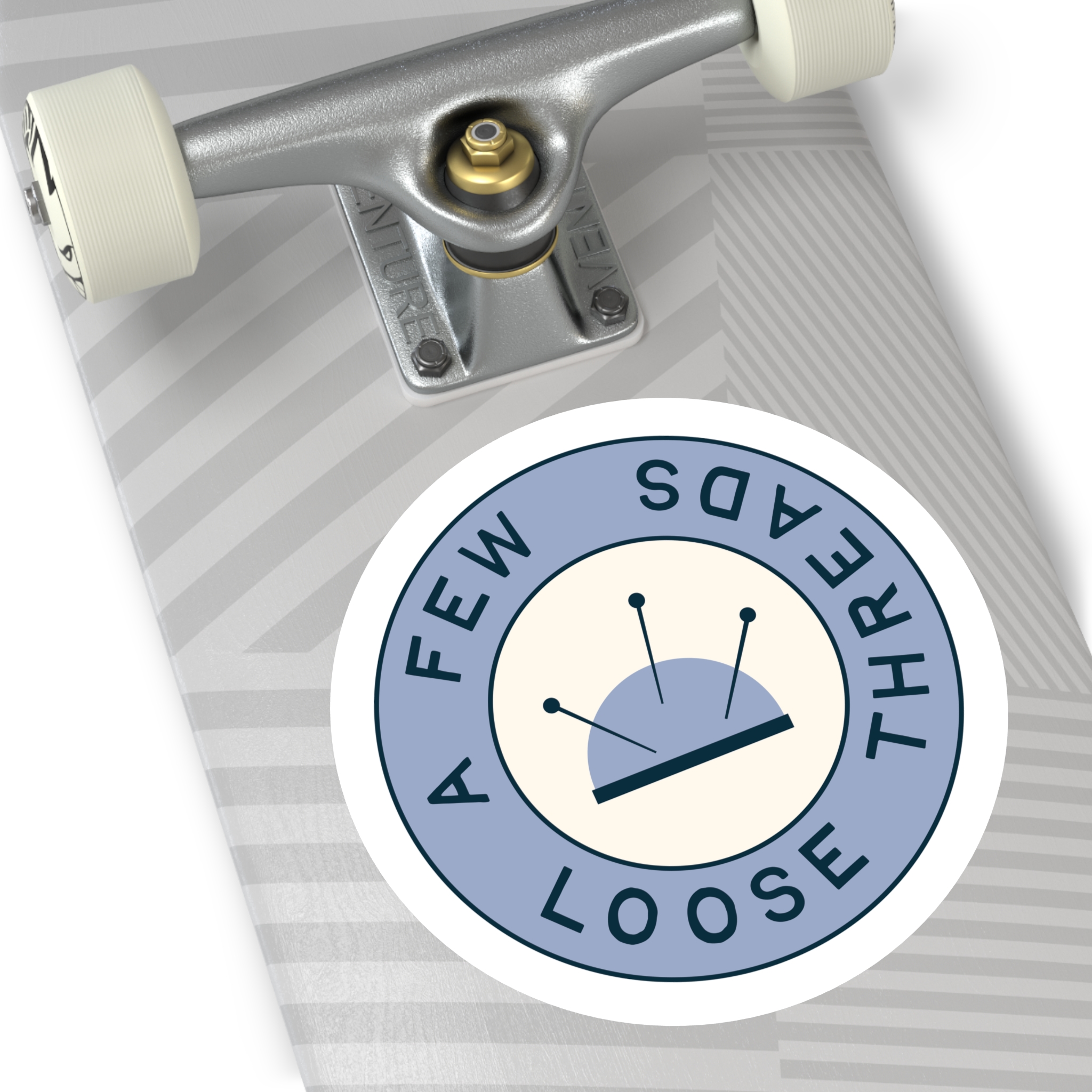 Blue A Few Loose Threads Round Sticker - Image 10