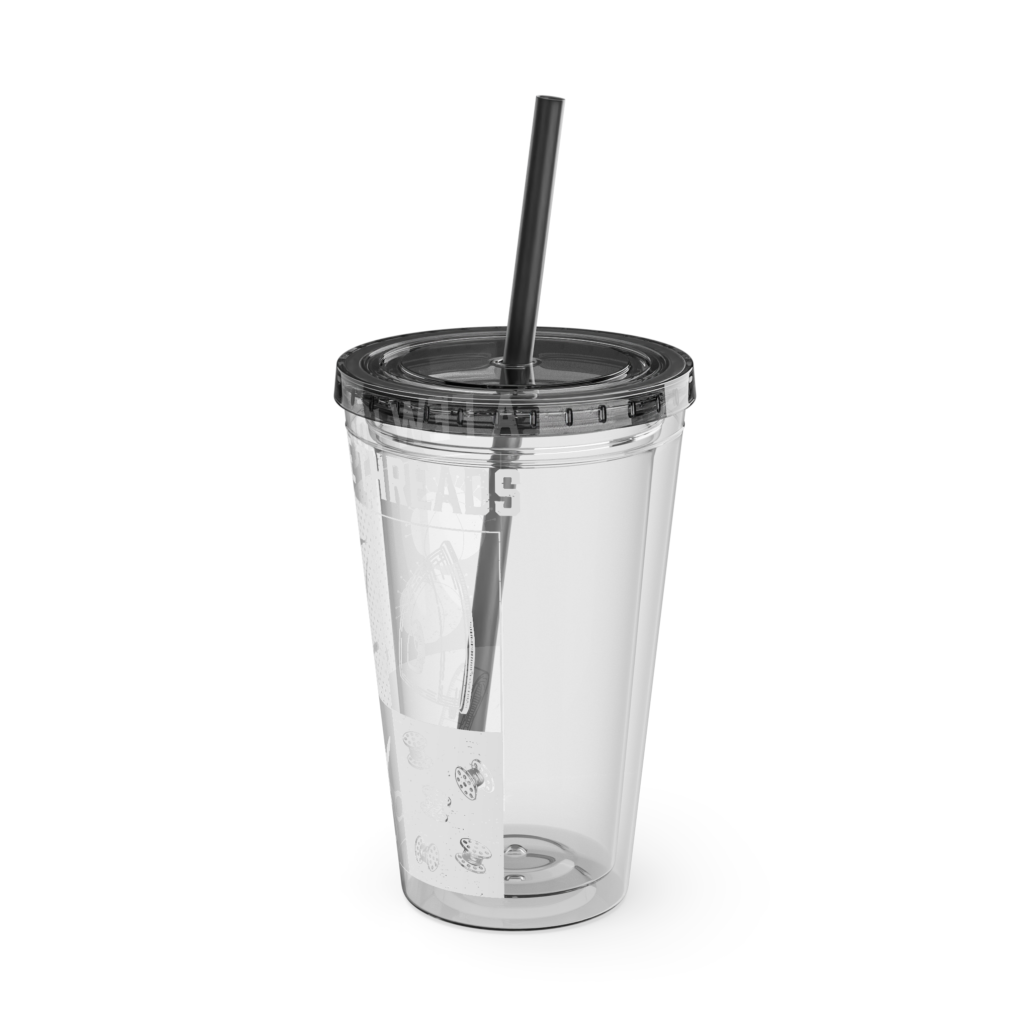 Grunge Sewing Icon Tumbler, 16oz - Image 5