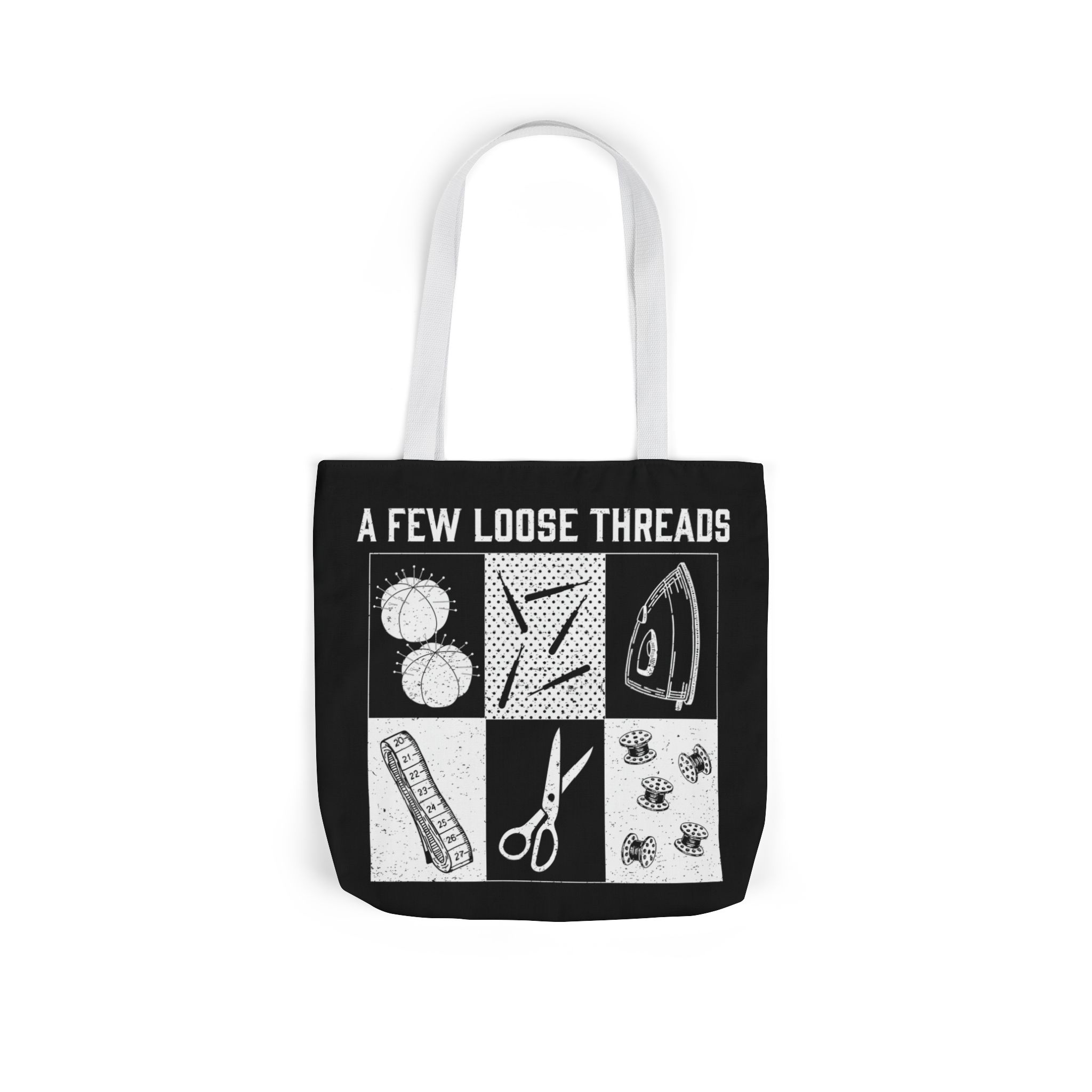 Grunge Sewing Icons Tote - Image 14