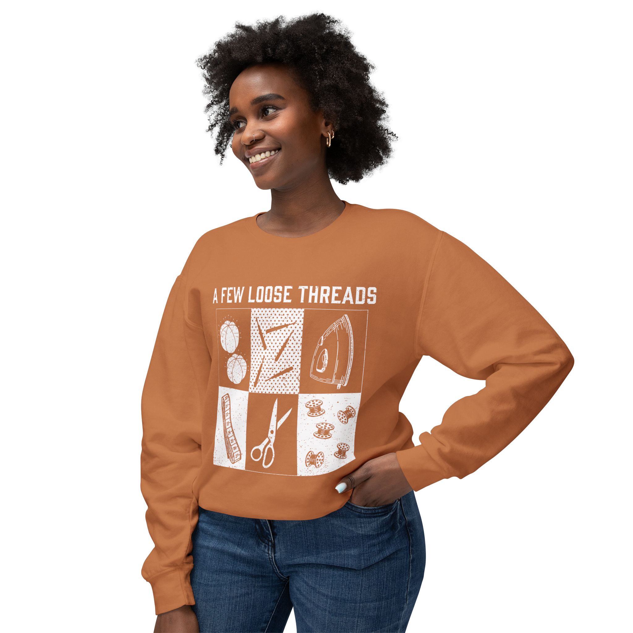 Grunge Sewing Icons Crewneck Sweatshirt - Image 13