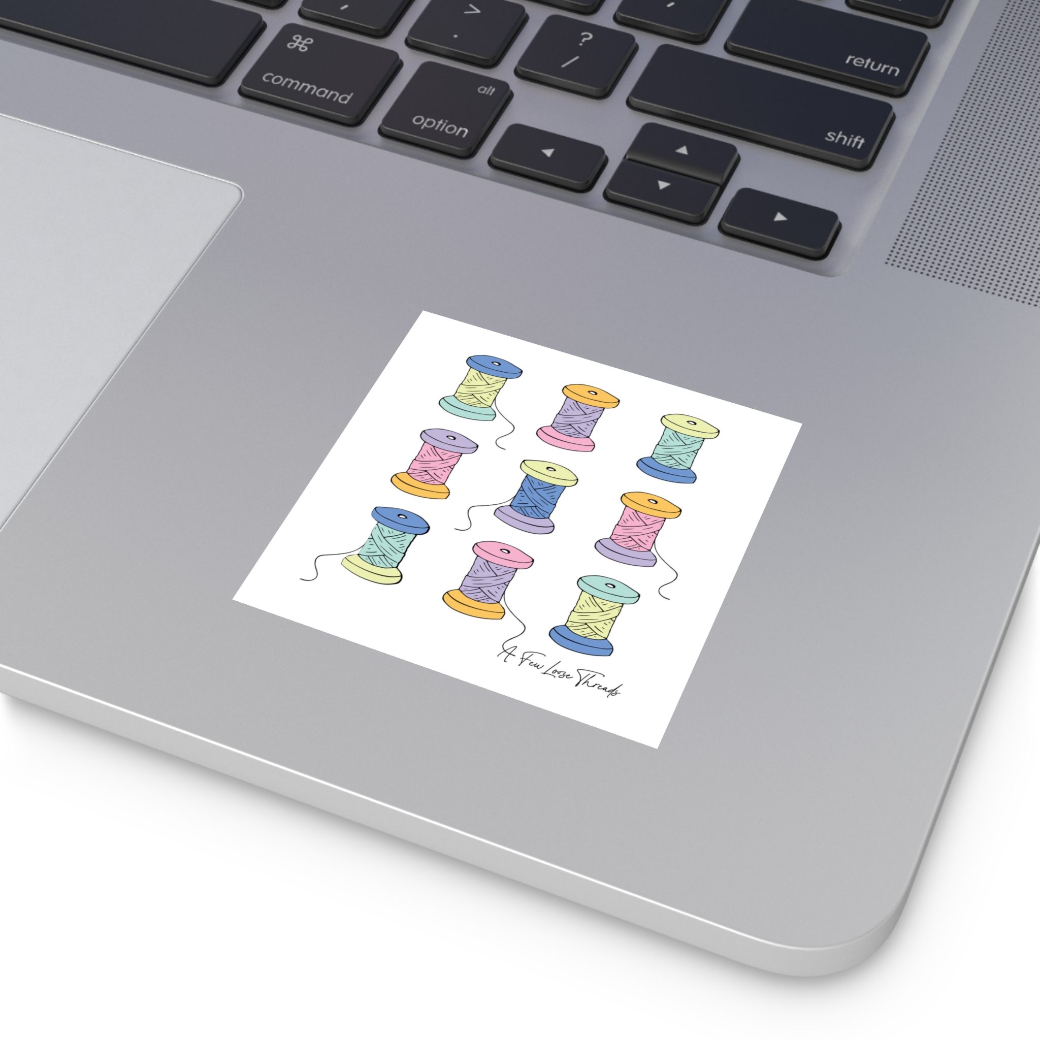 Colorful Spools Square Sticker - Image 5