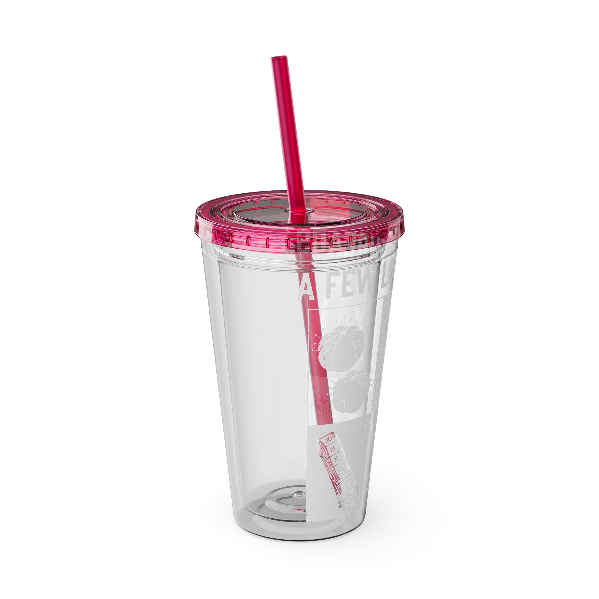 Grunge Sewing Icon Tumbler, 16oz - Image 42