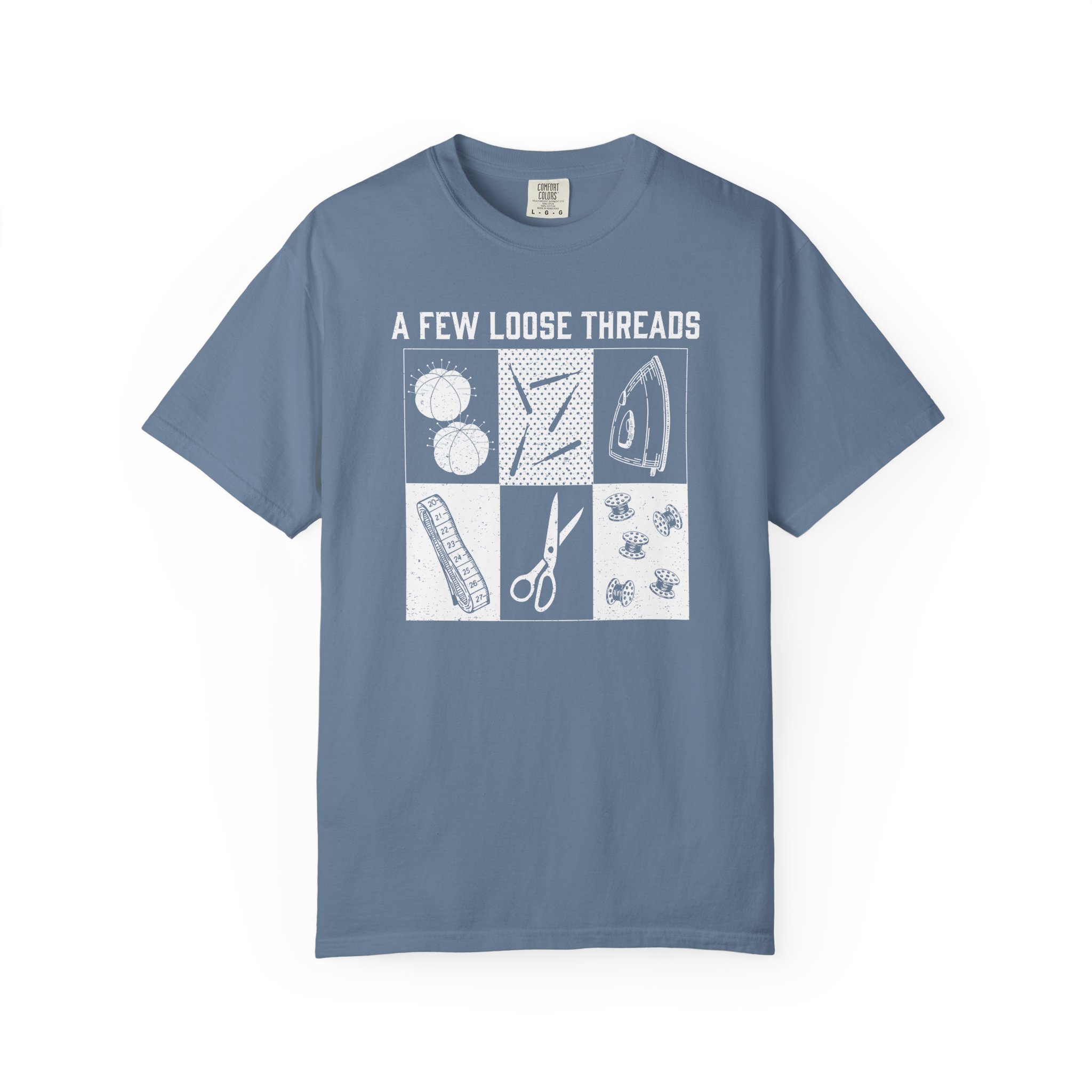 Grunge Sewing Icons T-Shirt - Image 25