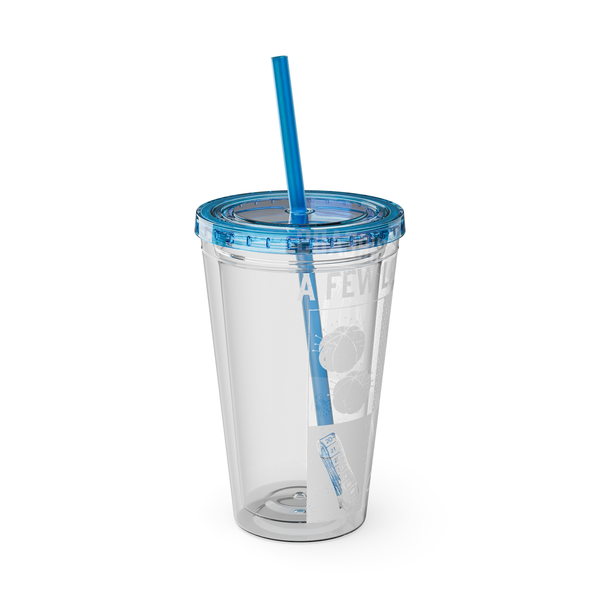 Grunge Sewing Icon Tumbler, 16oz - Image 32