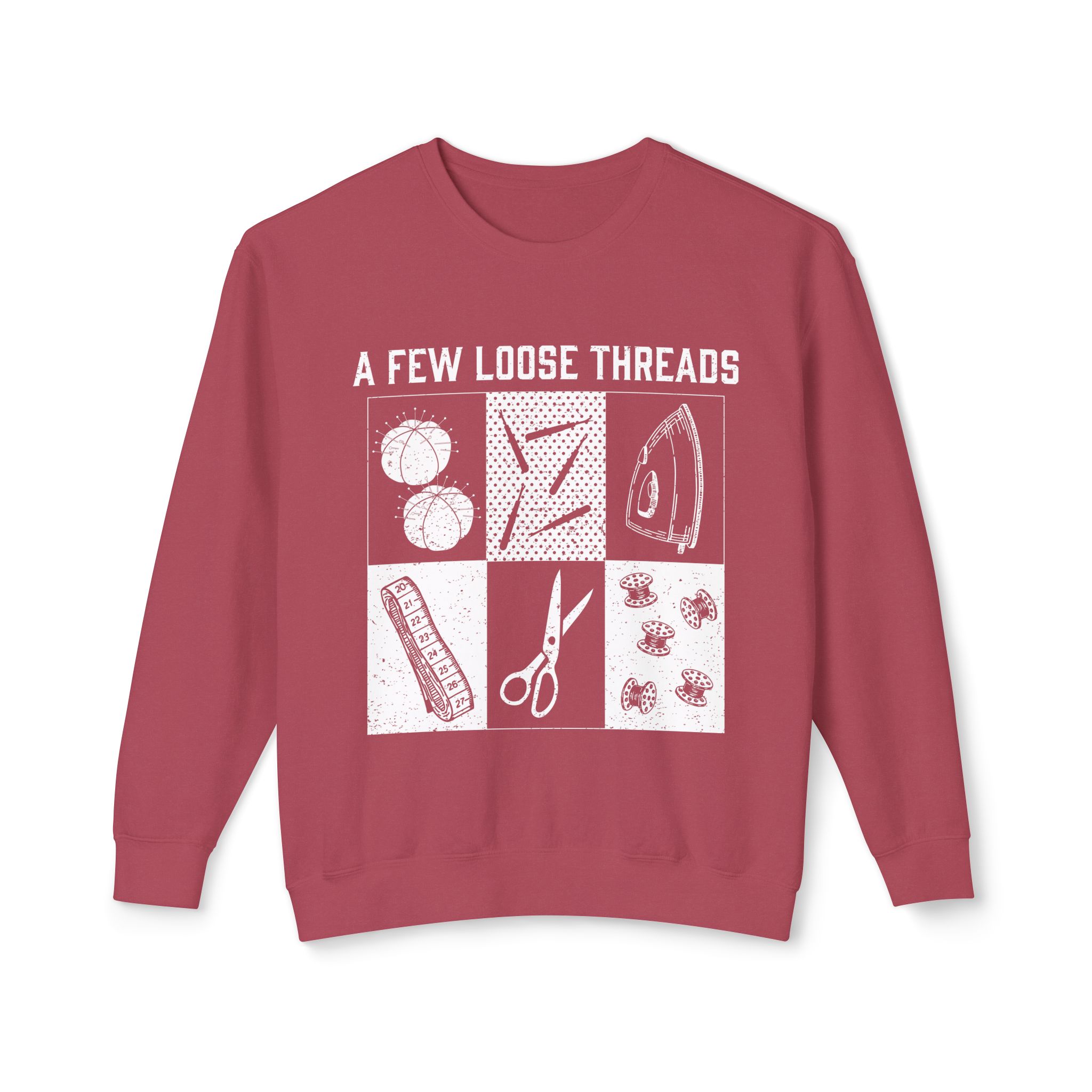 Grunge Sewing Icons Crewneck Sweatshirt - Image 23