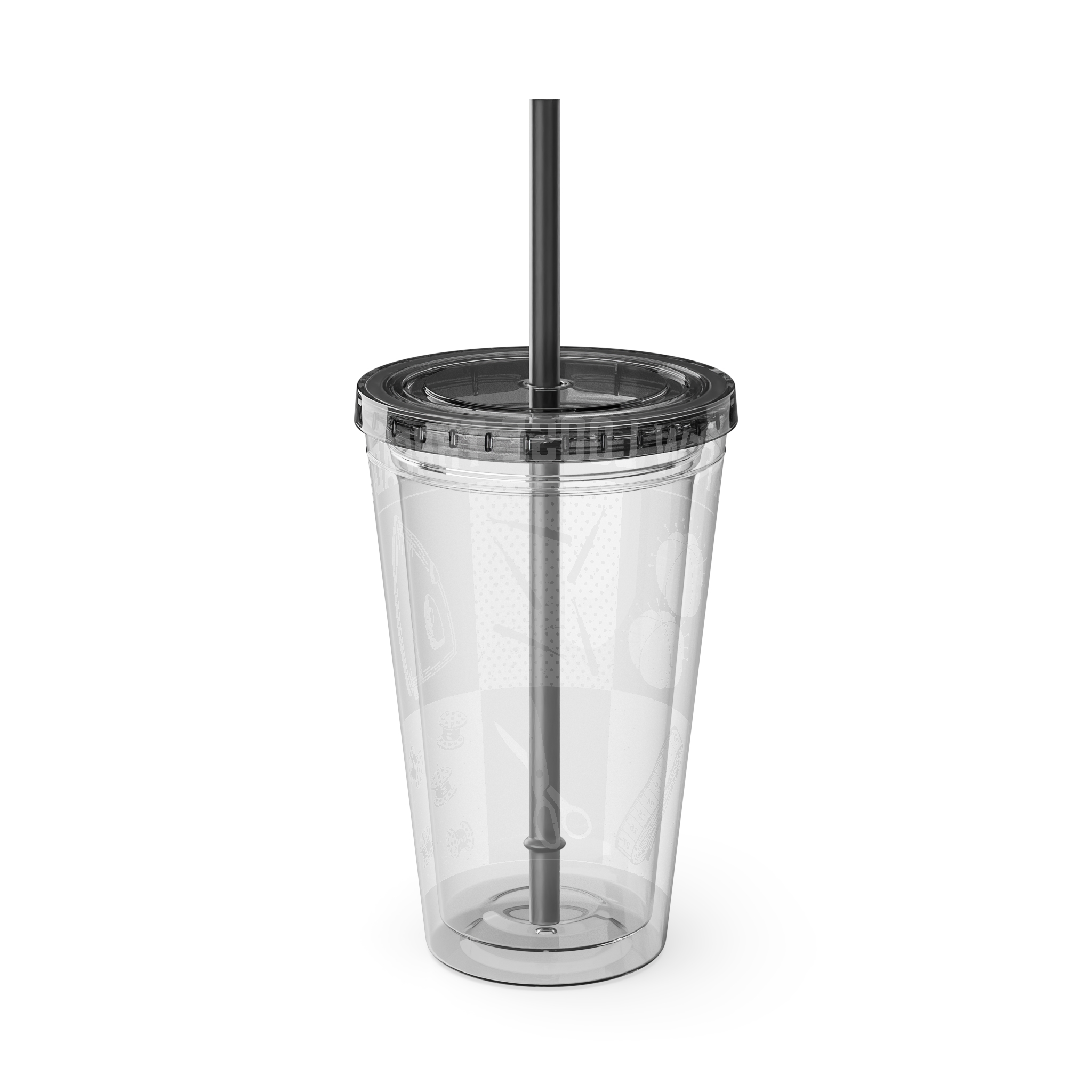 Grunge Sewing Icon Tumbler, 16oz - Image 4