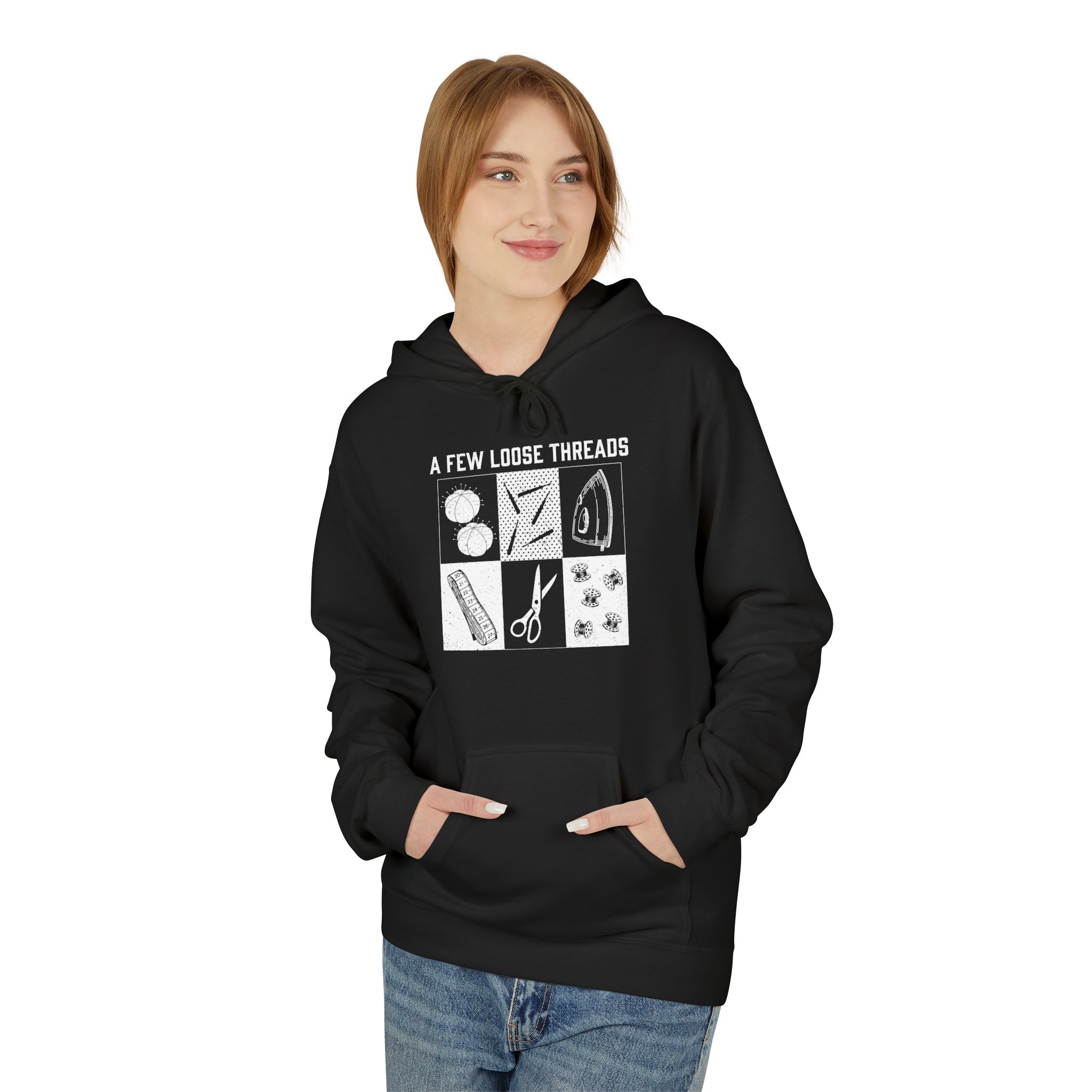 Grunge Sewing Icons Hoodie - Image 3