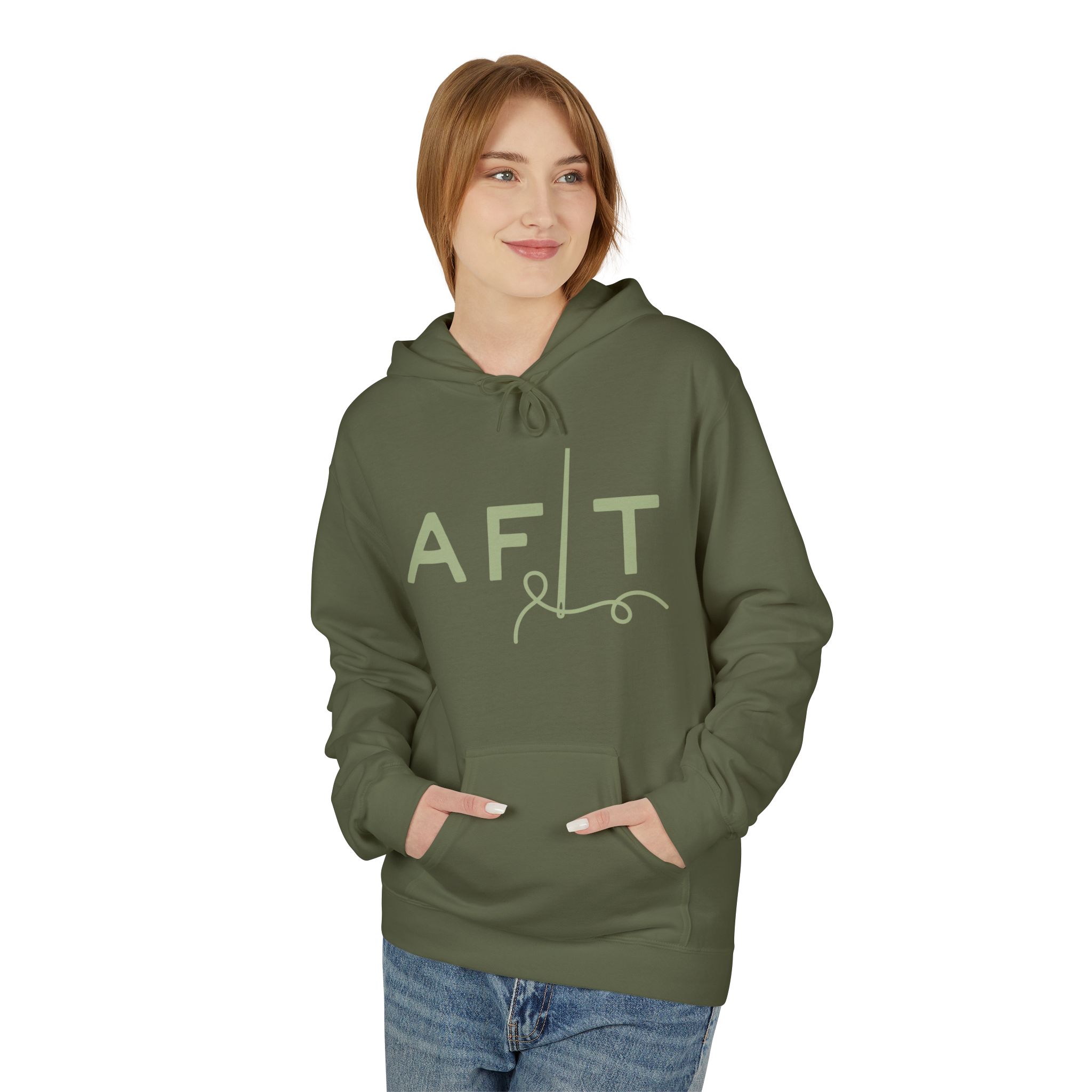 AFLT Front & Back Hoodie in Green - Image 3