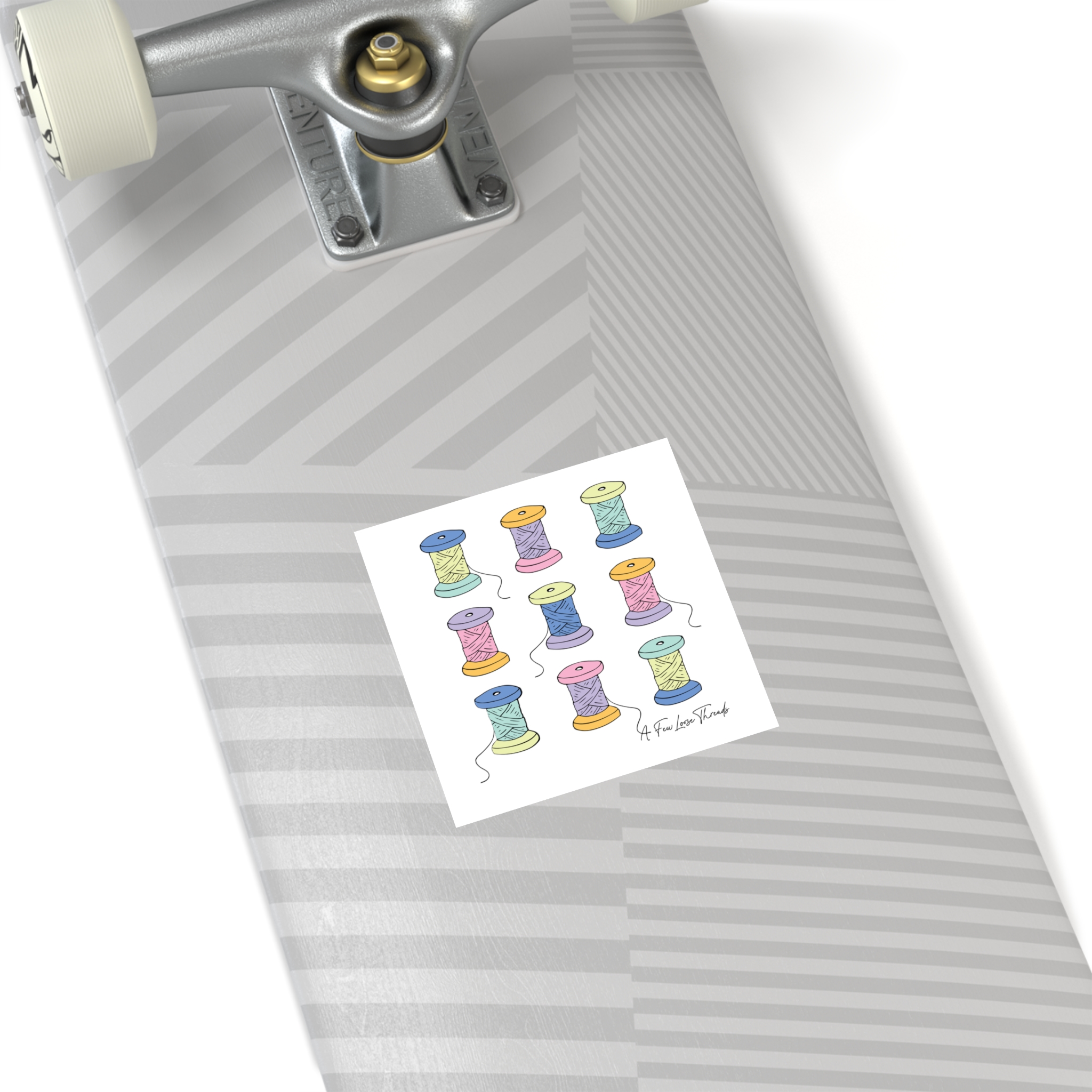 Colorful Spools Square Sticker - Image 6