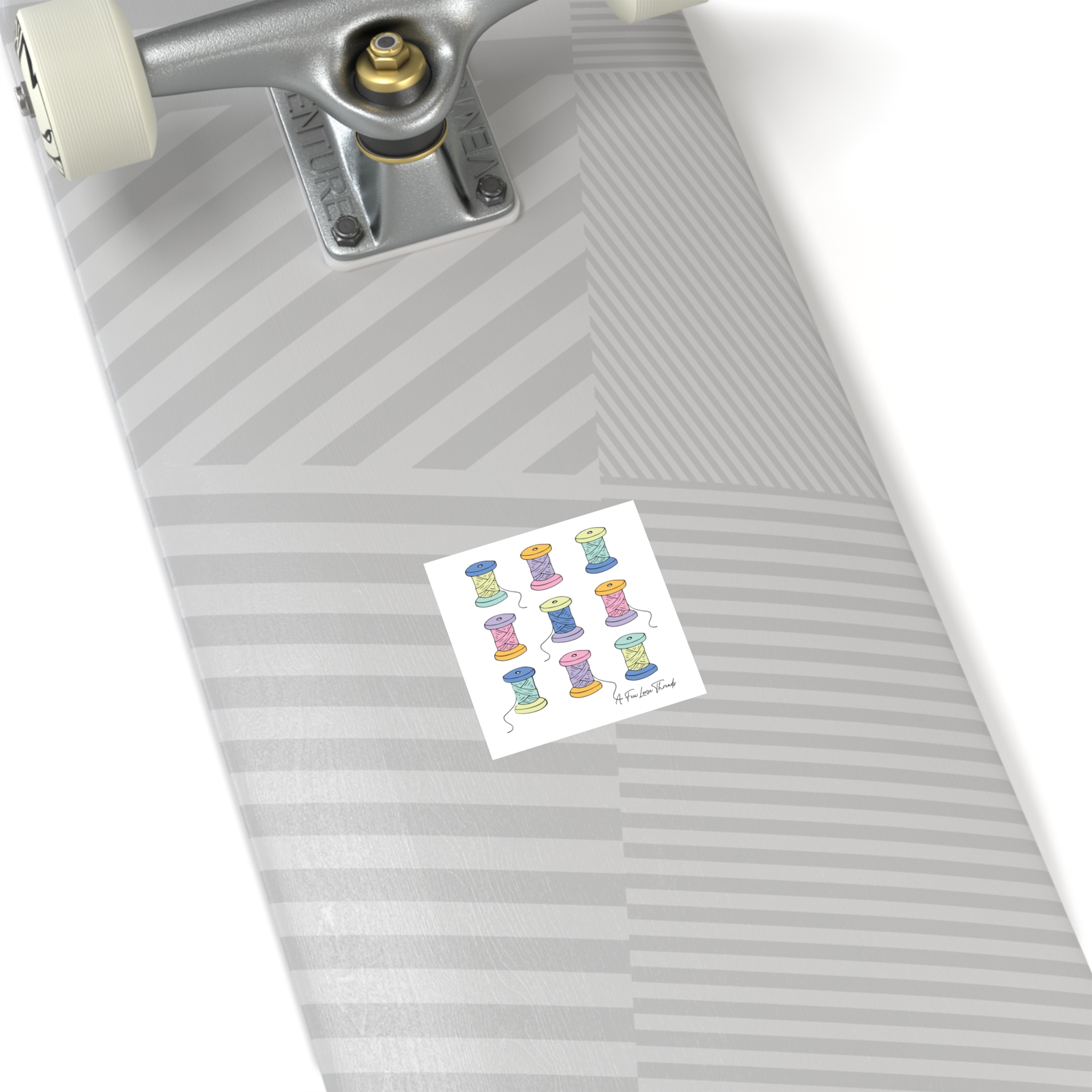 Colorful Spools Square Sticker - Image 3