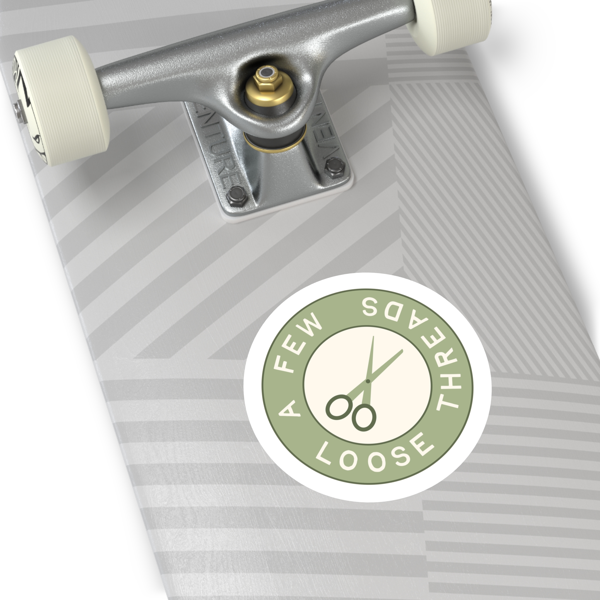 Green A Few Loose Threads Round Sticker - Image 7