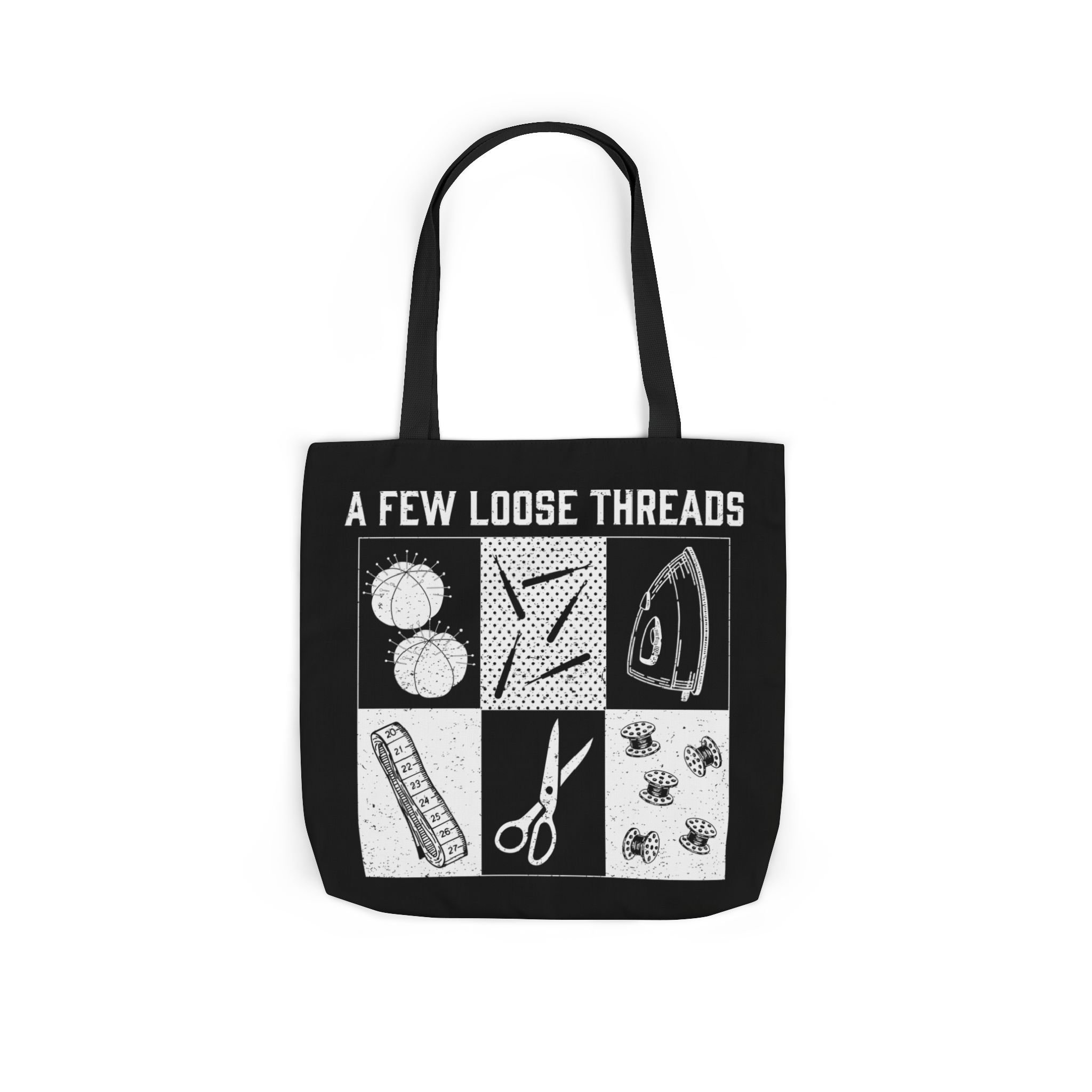 Grunge Sewing Icons Tote - Image 18