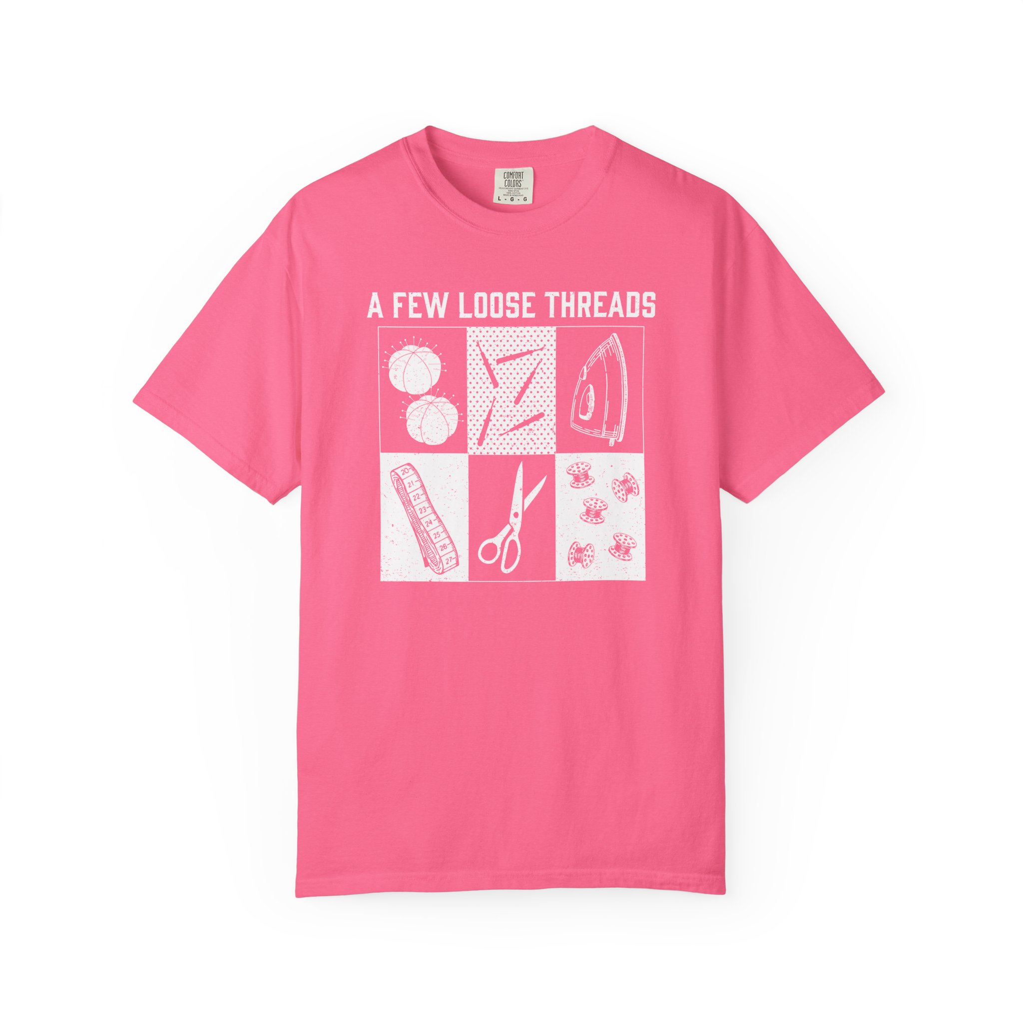 Grunge Sewing Icons T-Shirt - Image 37