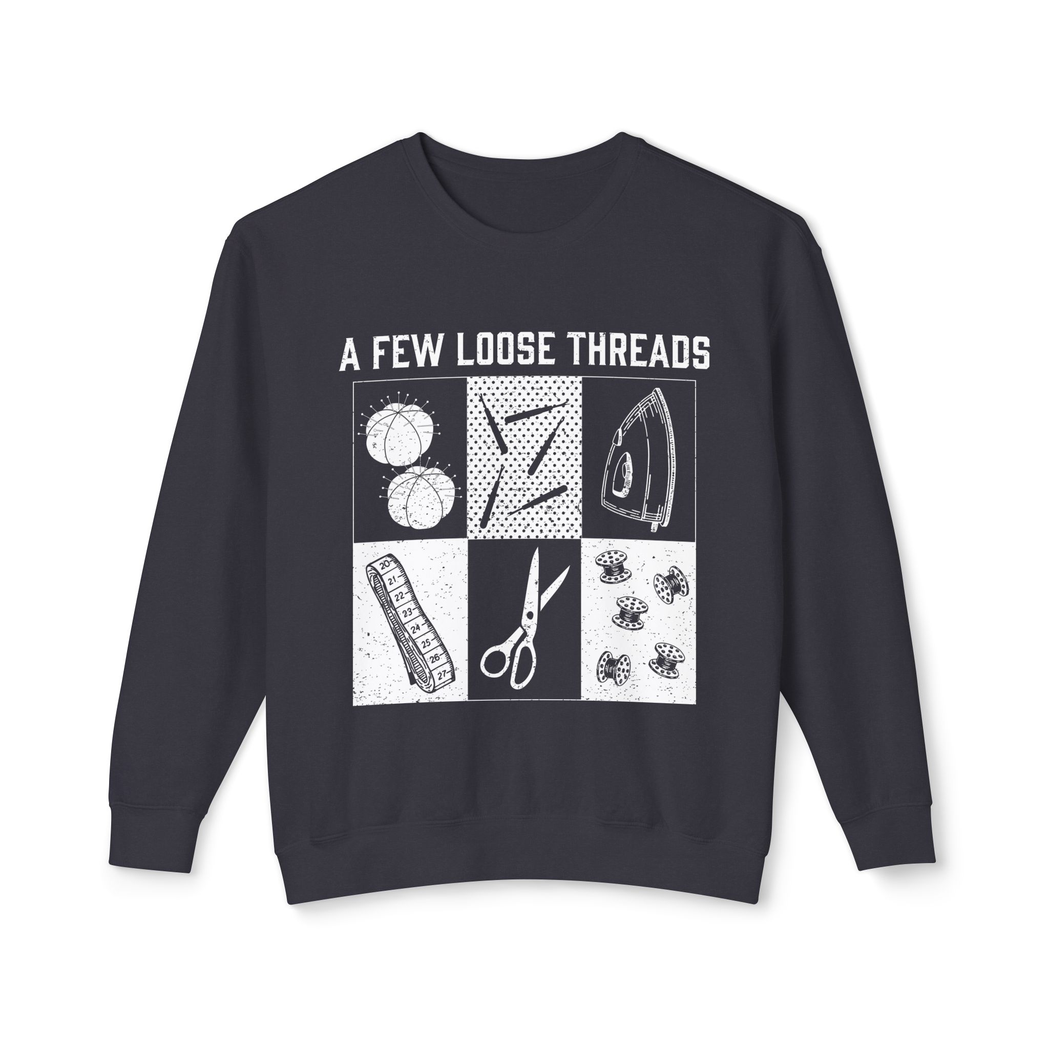 Grunge Sewing Icons Crewneck Sweatshirt - Image 19