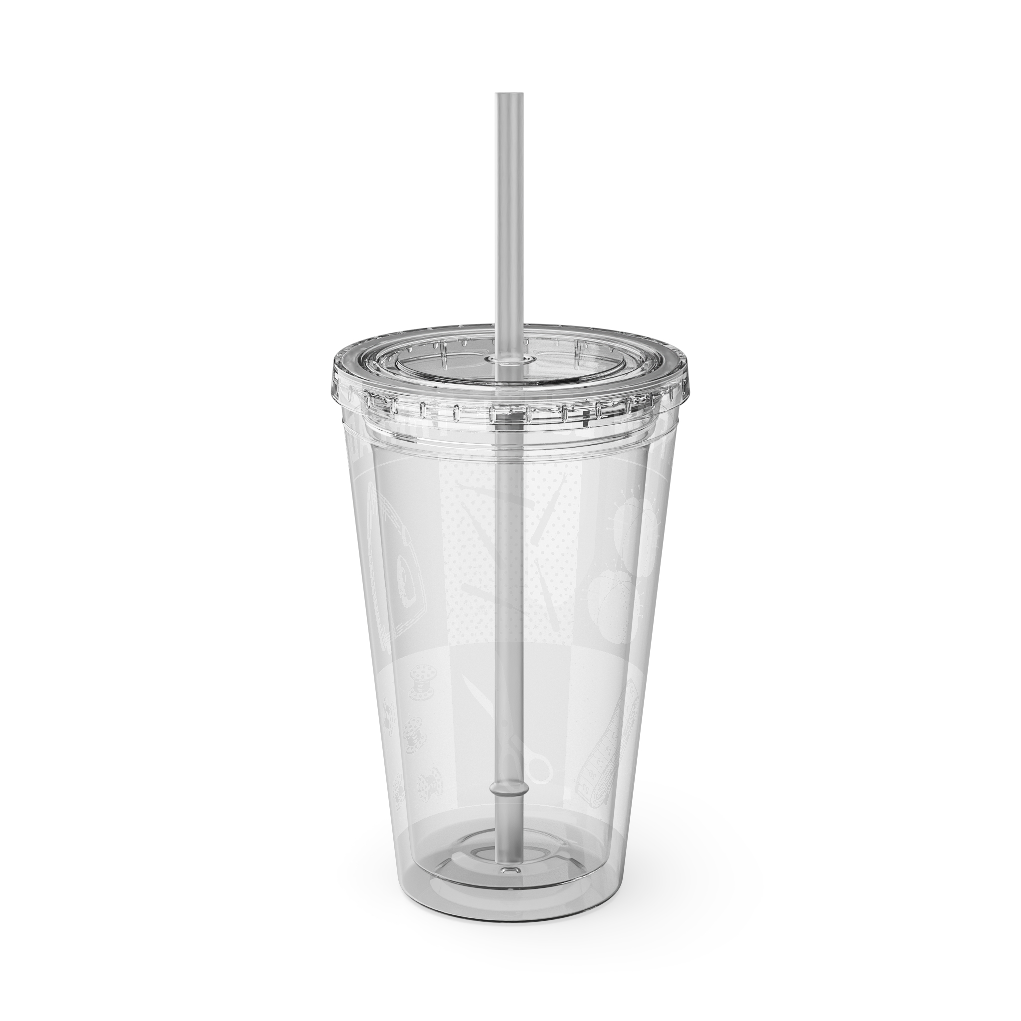 Grunge Sewing Icon Tumbler, 16oz - Image 8