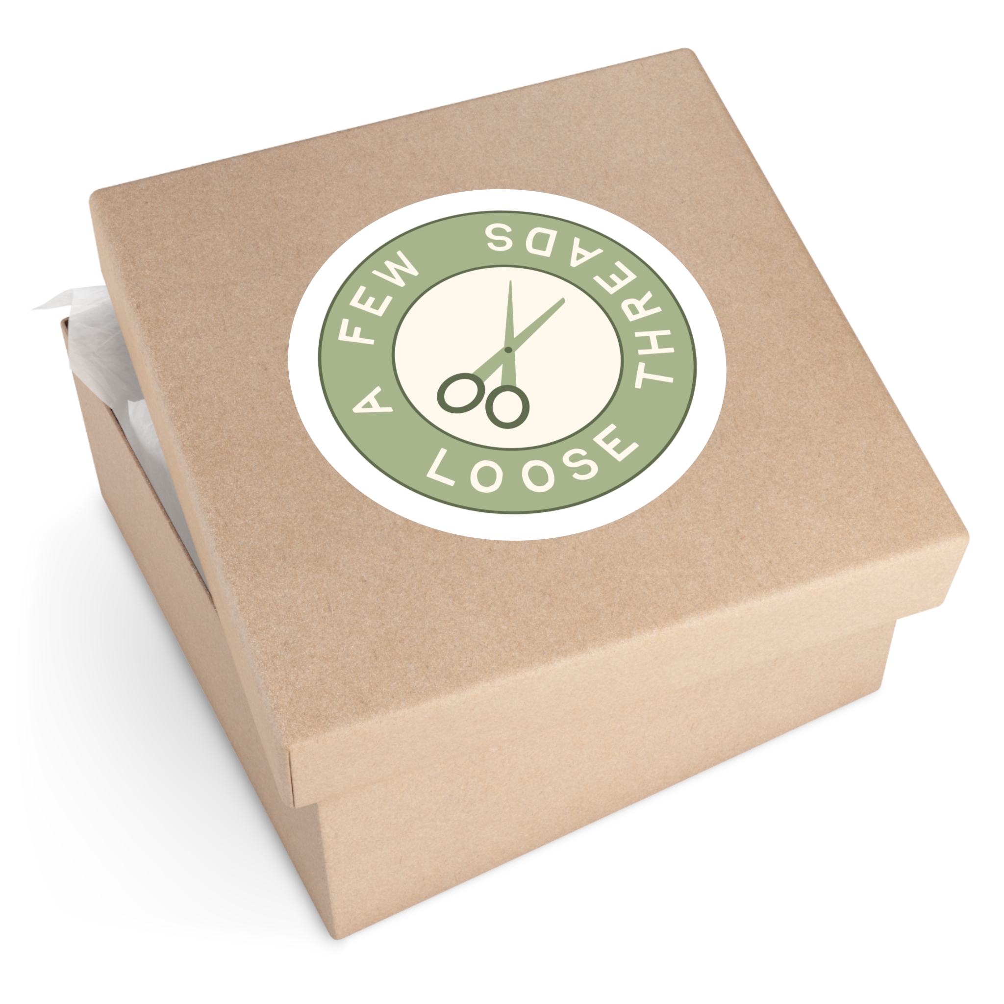 Green A Few Loose Threads Round Sticker - Image 11