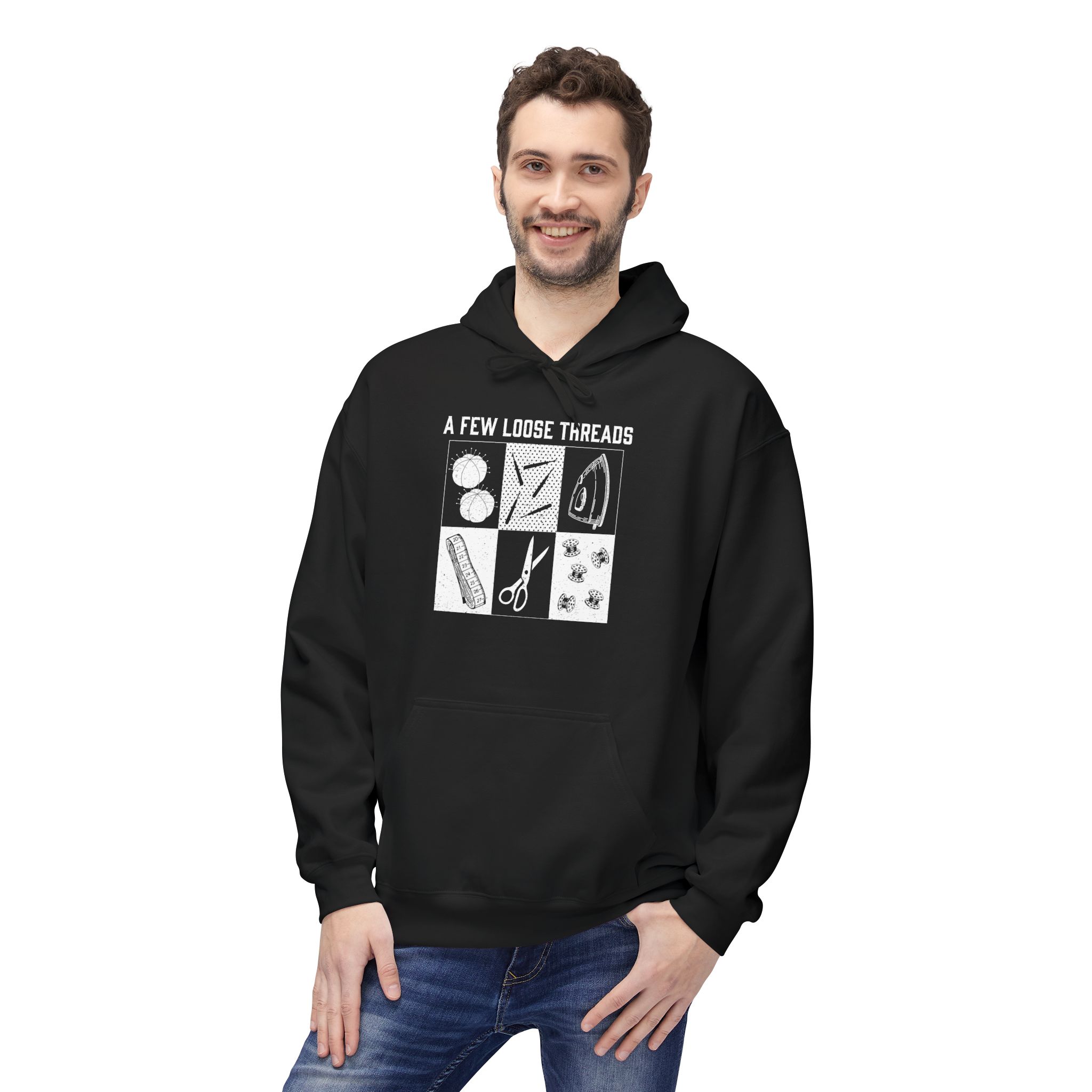 Grunge Sewing Icons Hoodie - Image 5