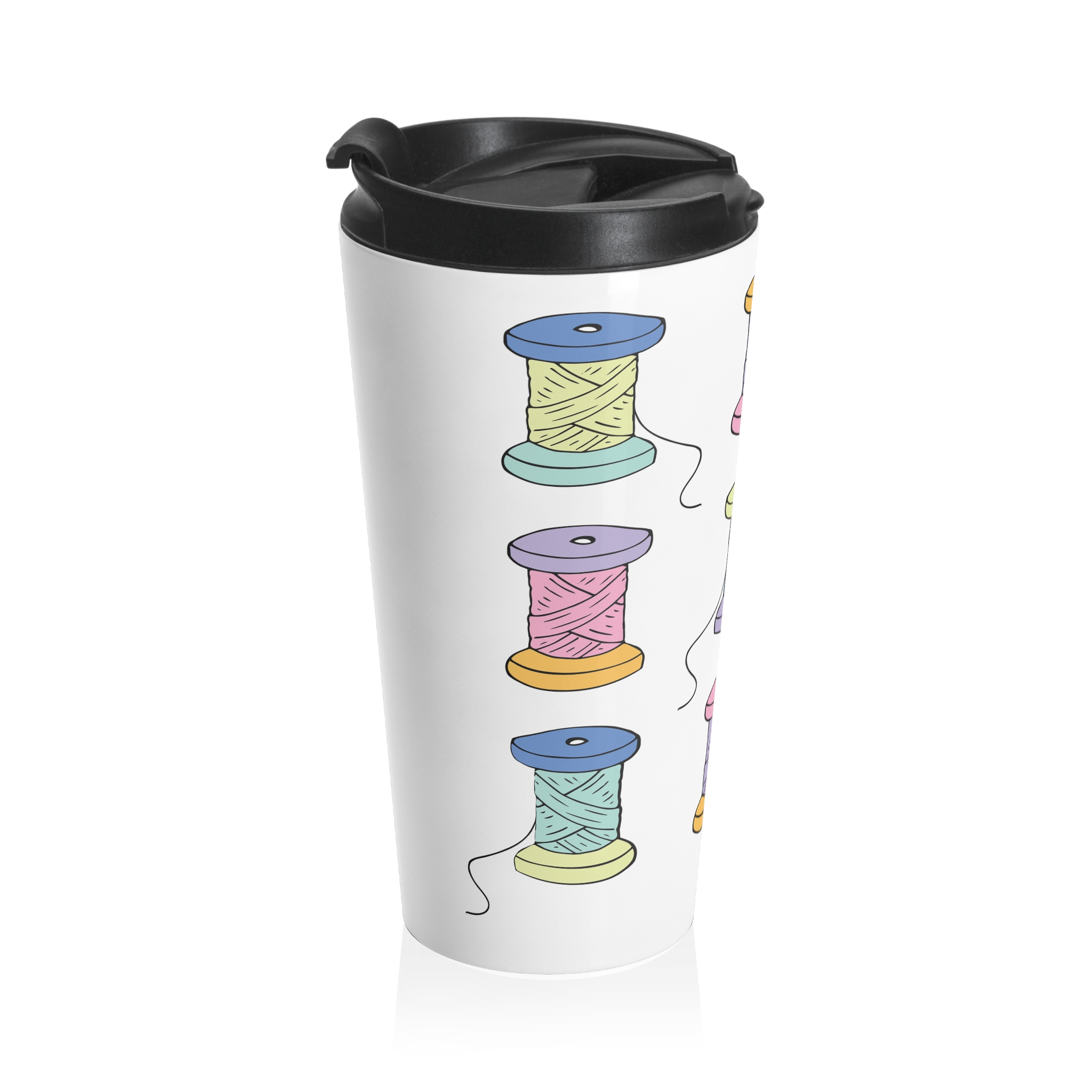 Colorful Spools Travel Mug - Image 3