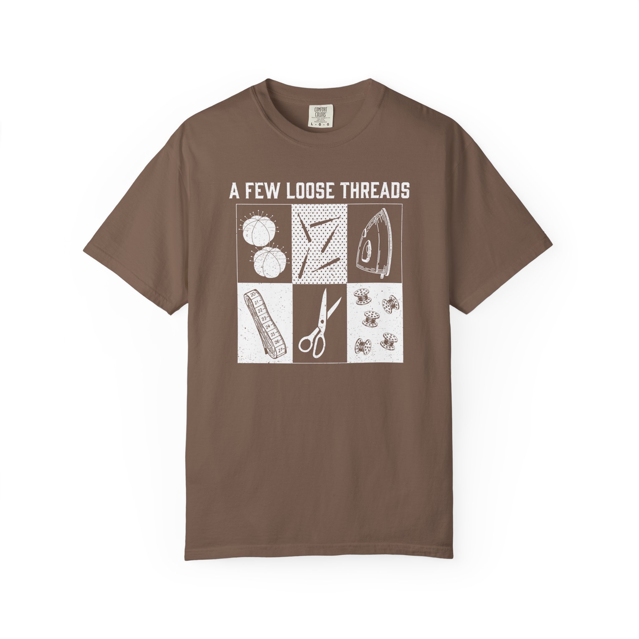 Grunge Sewing Icons T-Shirt - Image 5