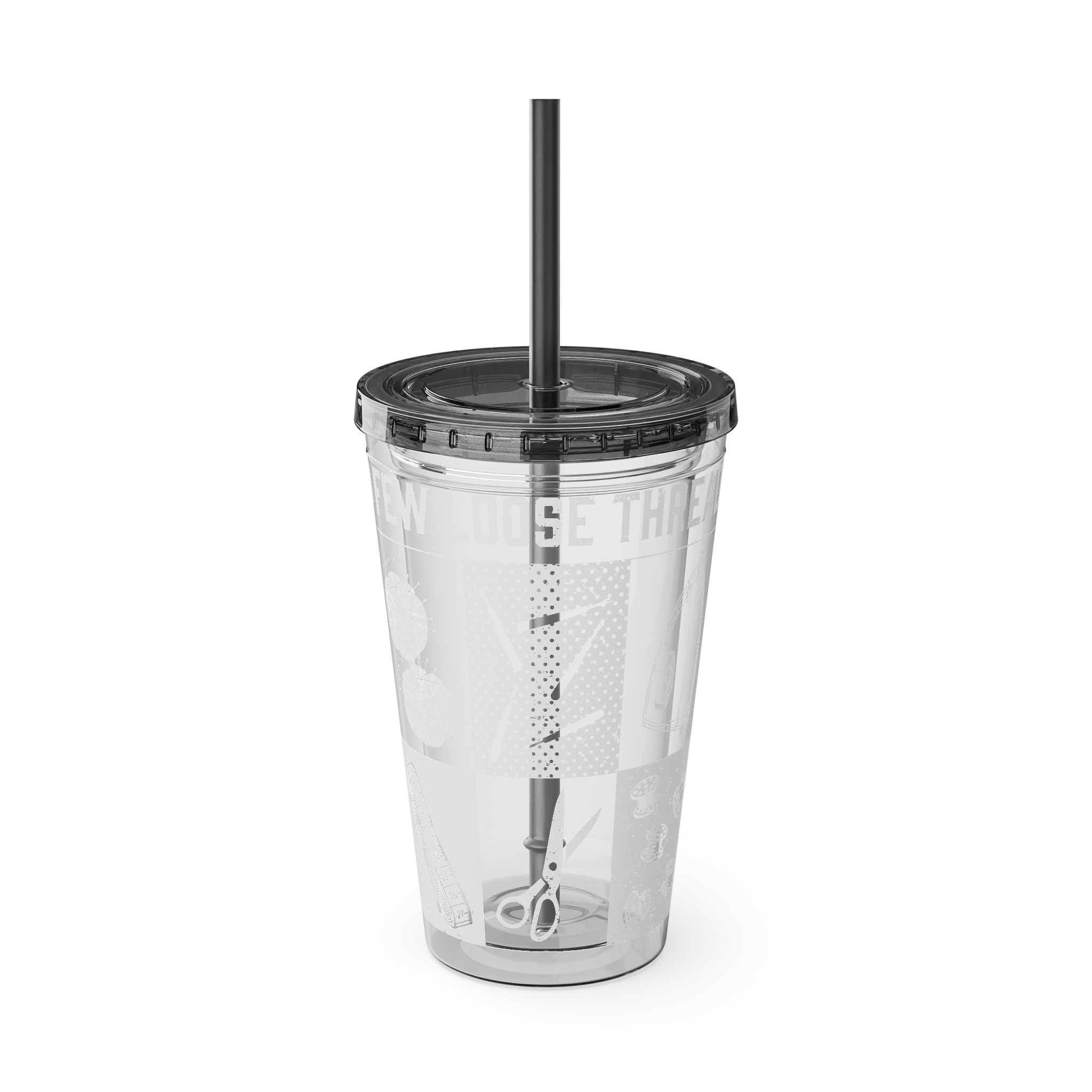 Grunge Sewing Icon Tumbler, 16oz - Image 2